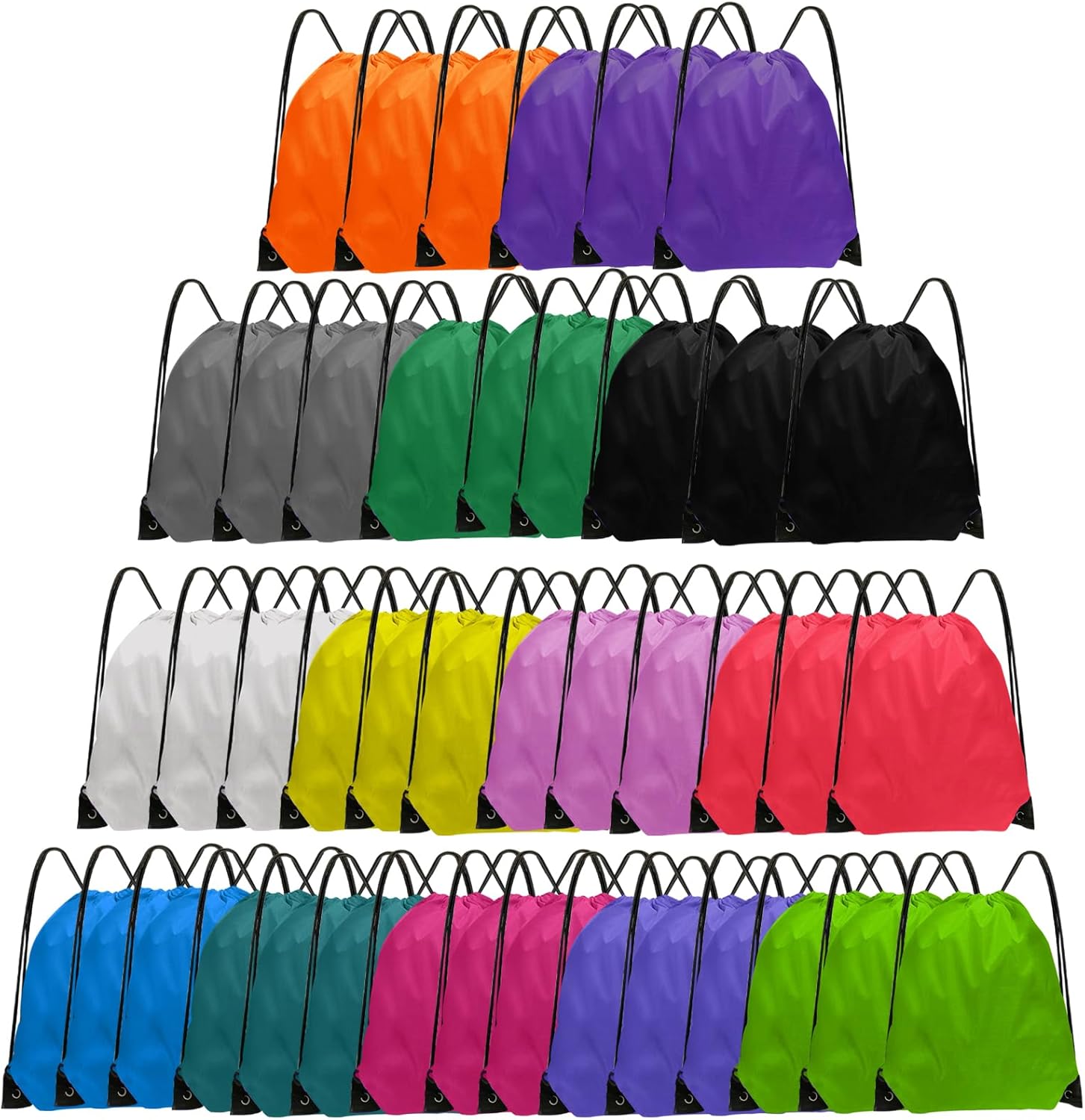 Grneric Drawstring Backpack Bulk 42 Pcs String Backpack Drawstring Bags Cinch Bag Sackpack for Men Women Gym 14 Colors