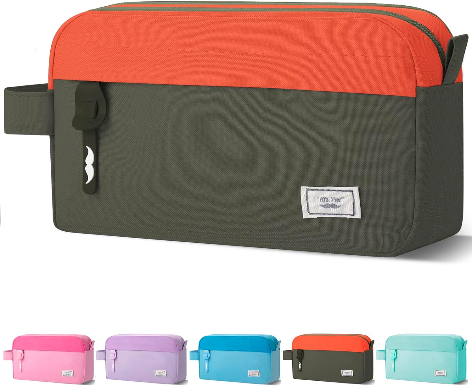 Mr. Pen- High Capacity Pencil Case, Large Pencil Pouch with 3 Compartments and 2 Pockets, Large Pencil Bag with Smooth Zipper, Cute Pencil Case Pouch Organizer, School Supplies for Teens