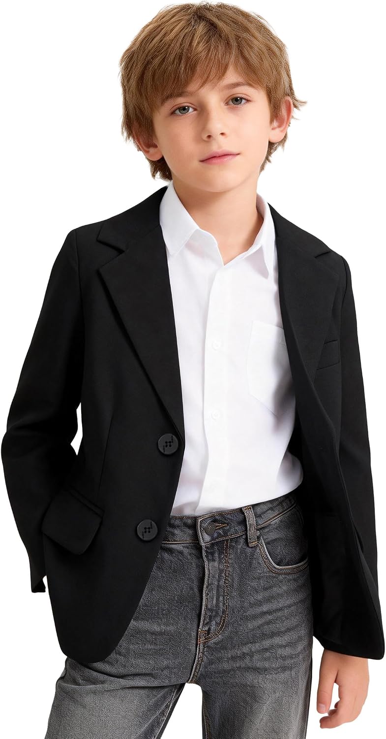 LOLANTA Boys Blazer Kids Suit Jacket Sport Coat Dress Outfits for Birthday Graduation Wedding Party