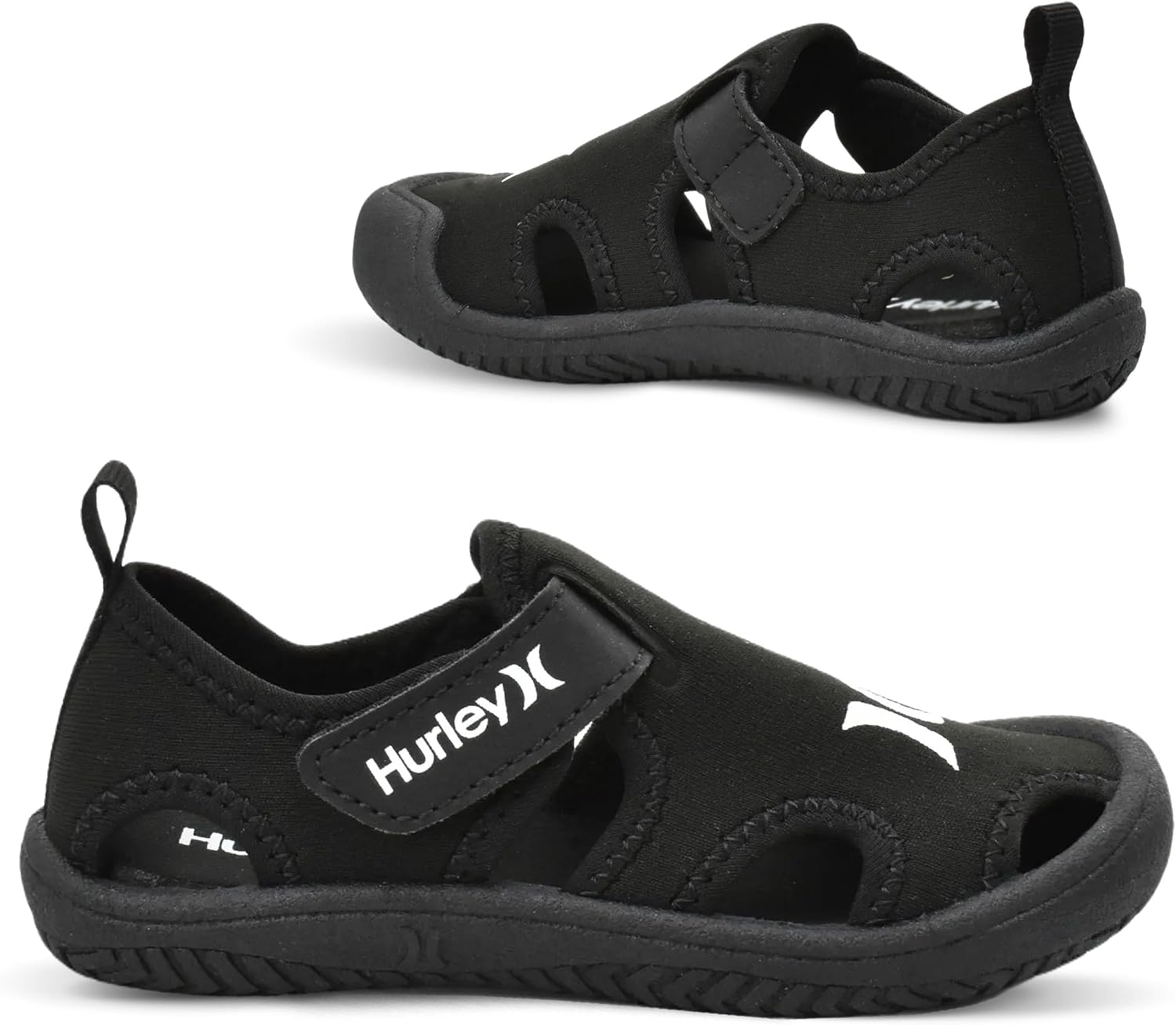 Hurley Kona Toddler Water Shoes – Beach Essentials, Girls and Boys Closed Toe Sandals, Lightweight, Breathable, Kids Water Shoes with Non-Slip Sole and Adjustable Straps, Outdoor Toddler Swim Shoes
