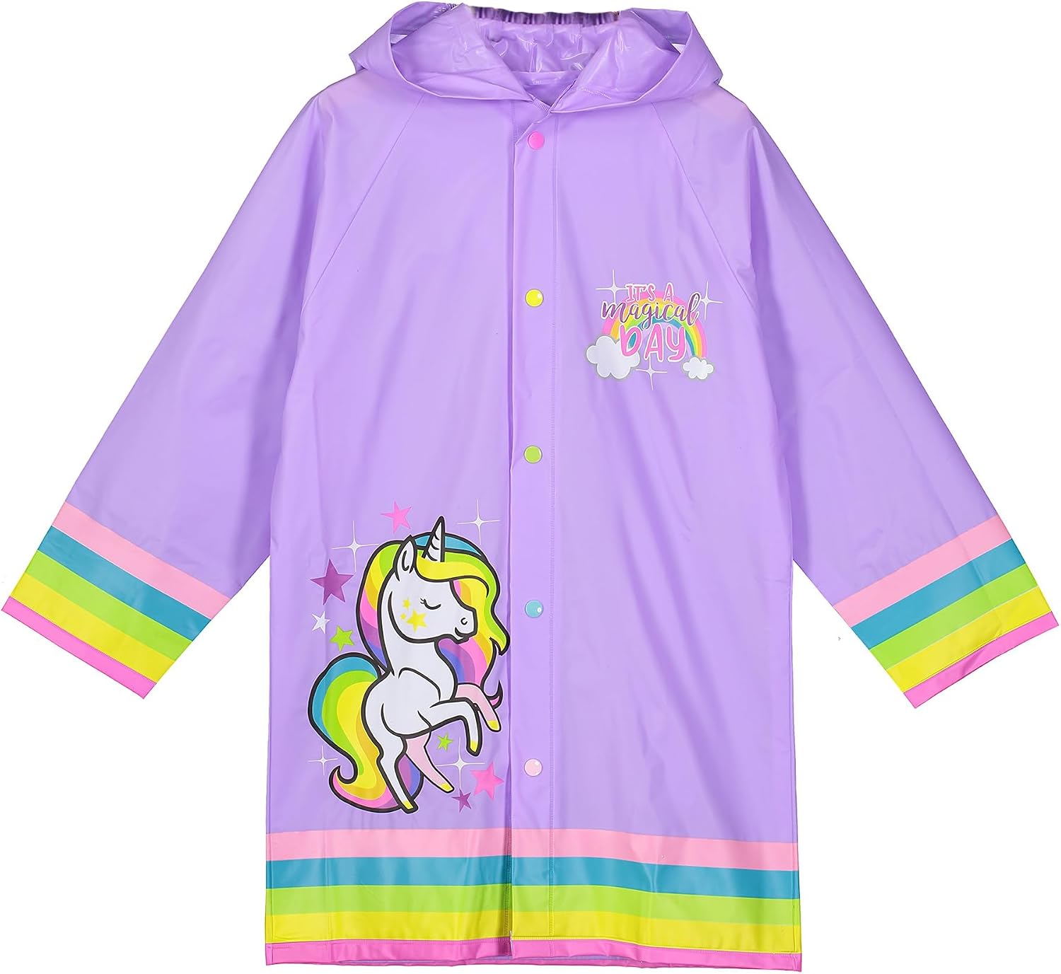 Puddle Play Waterproof Rain Jacket – Lightweight Hooded Slicker for Toddlers and Little Kids – Frog & Unicorn Designs