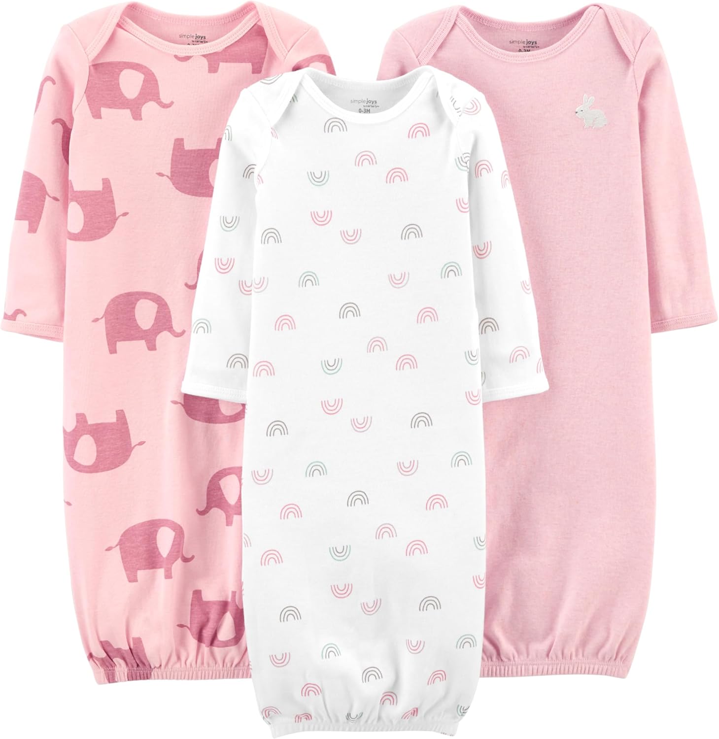 Simple Joys by Carter’s Baby Girls’ 3-pack Cotton Sleeper Gown
