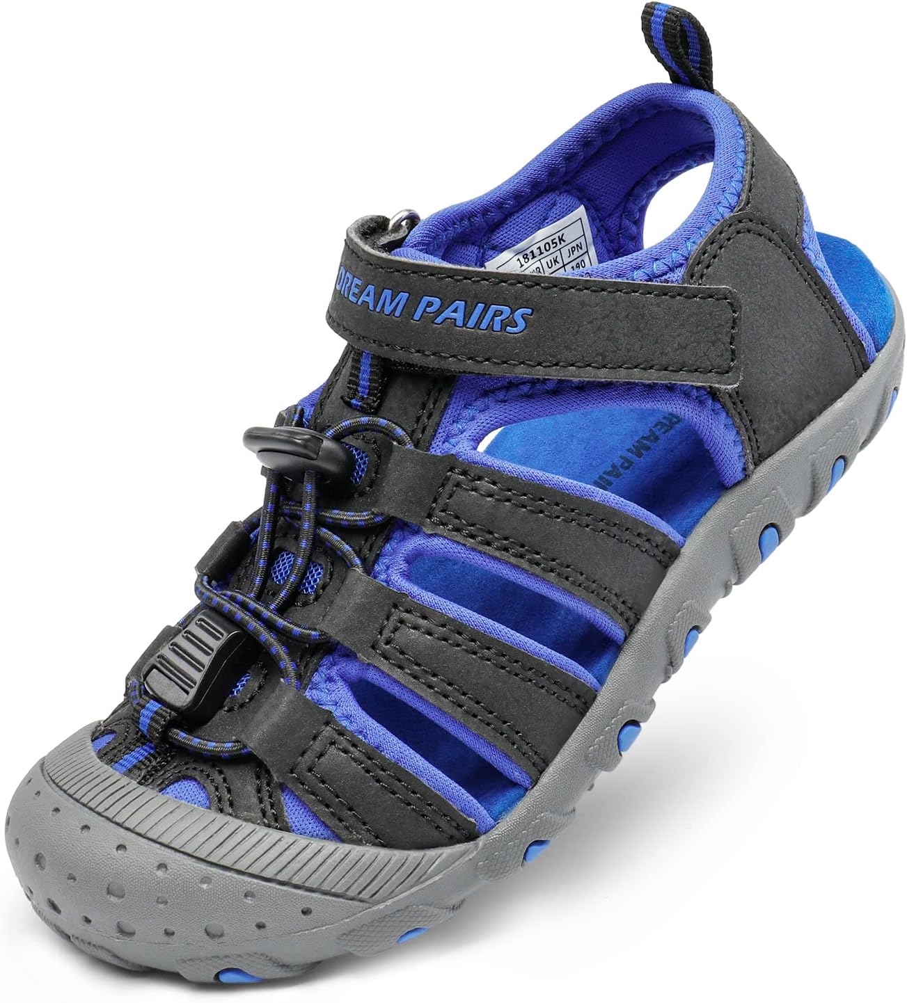 DREAM PAIRS Boys Girls Closed-Toe Outdoor Summer Water Sport Sandals for Toddler/Little/Big Kid