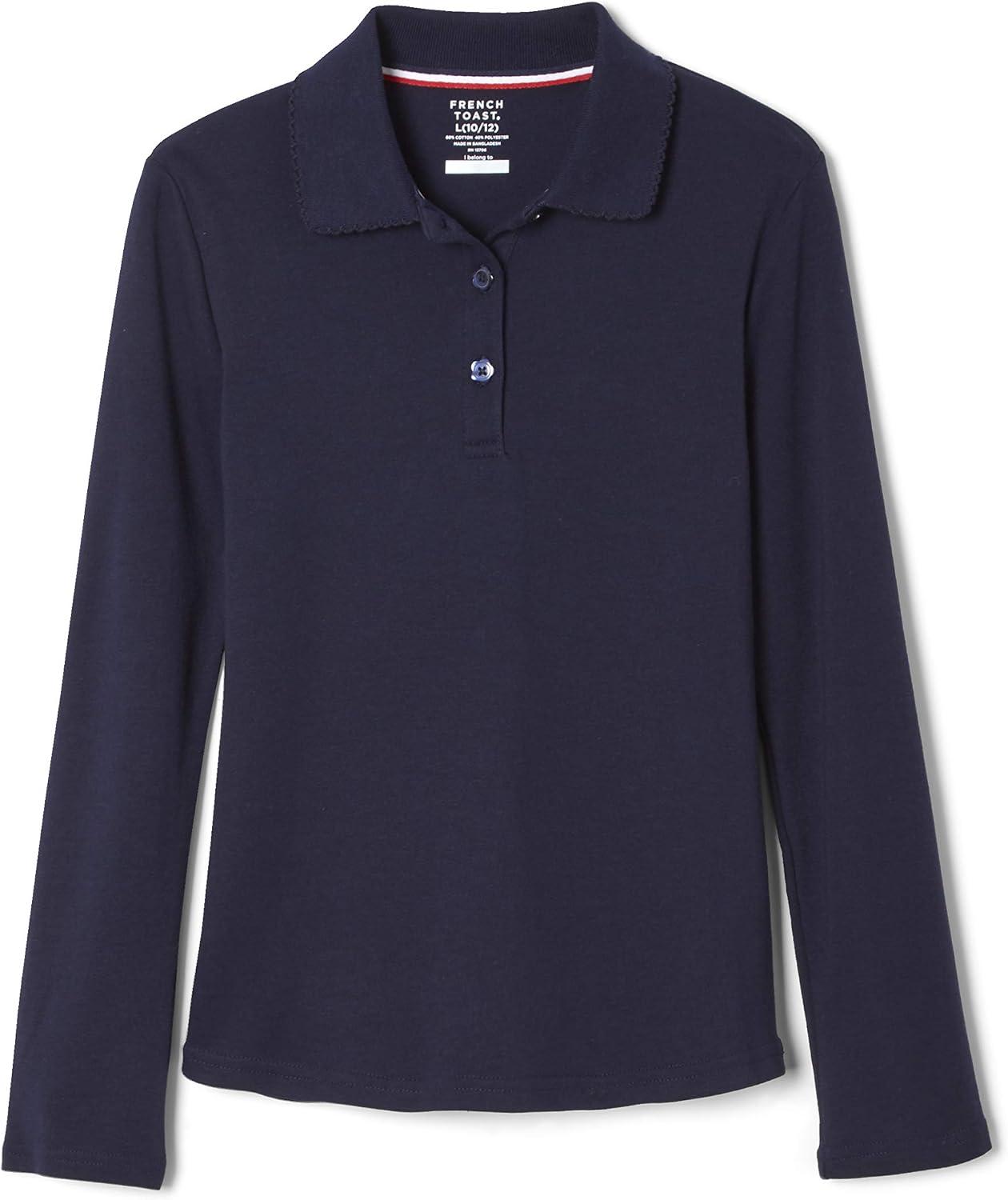 French Toast Girls’ Ruffle Collar Polo Shirt with Long Sleeves