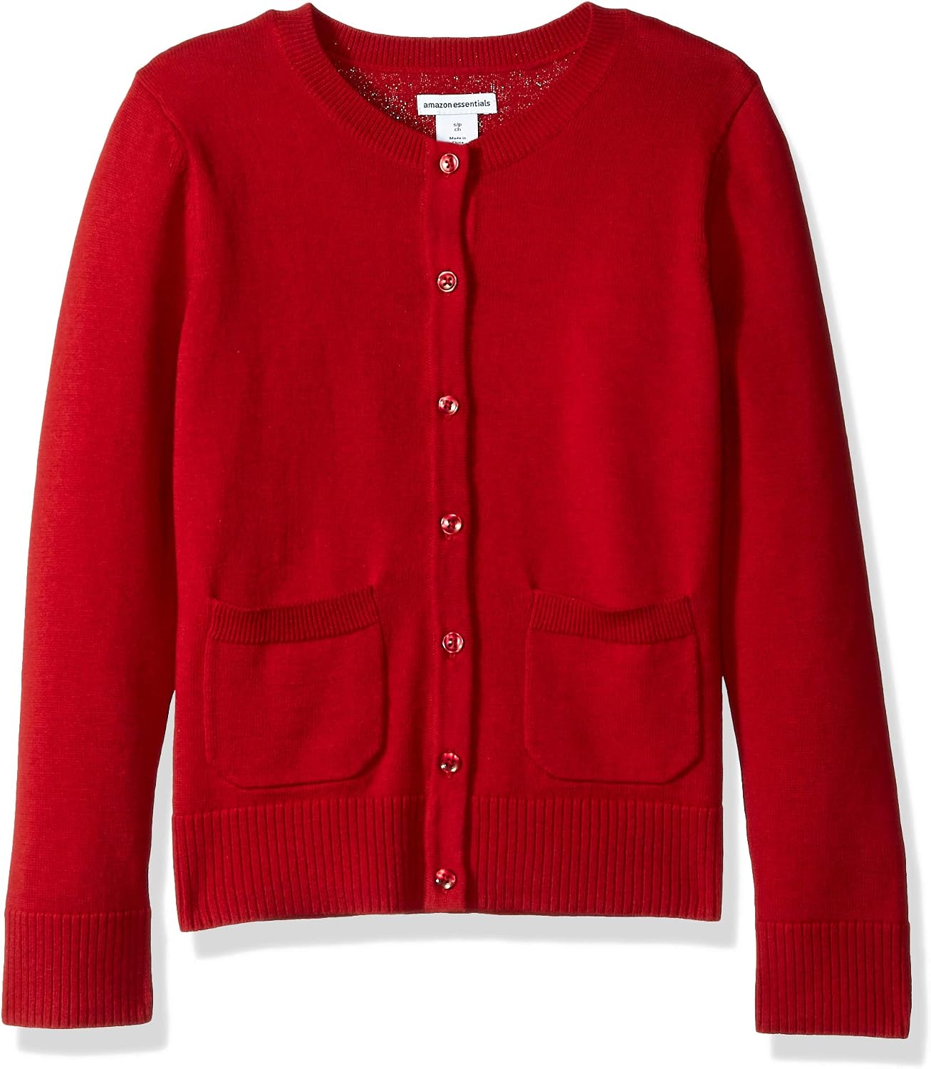 Amazon Essentials Girls and Toddlers’ Uniform Slim Fit Crewneck Cardigan Sweater