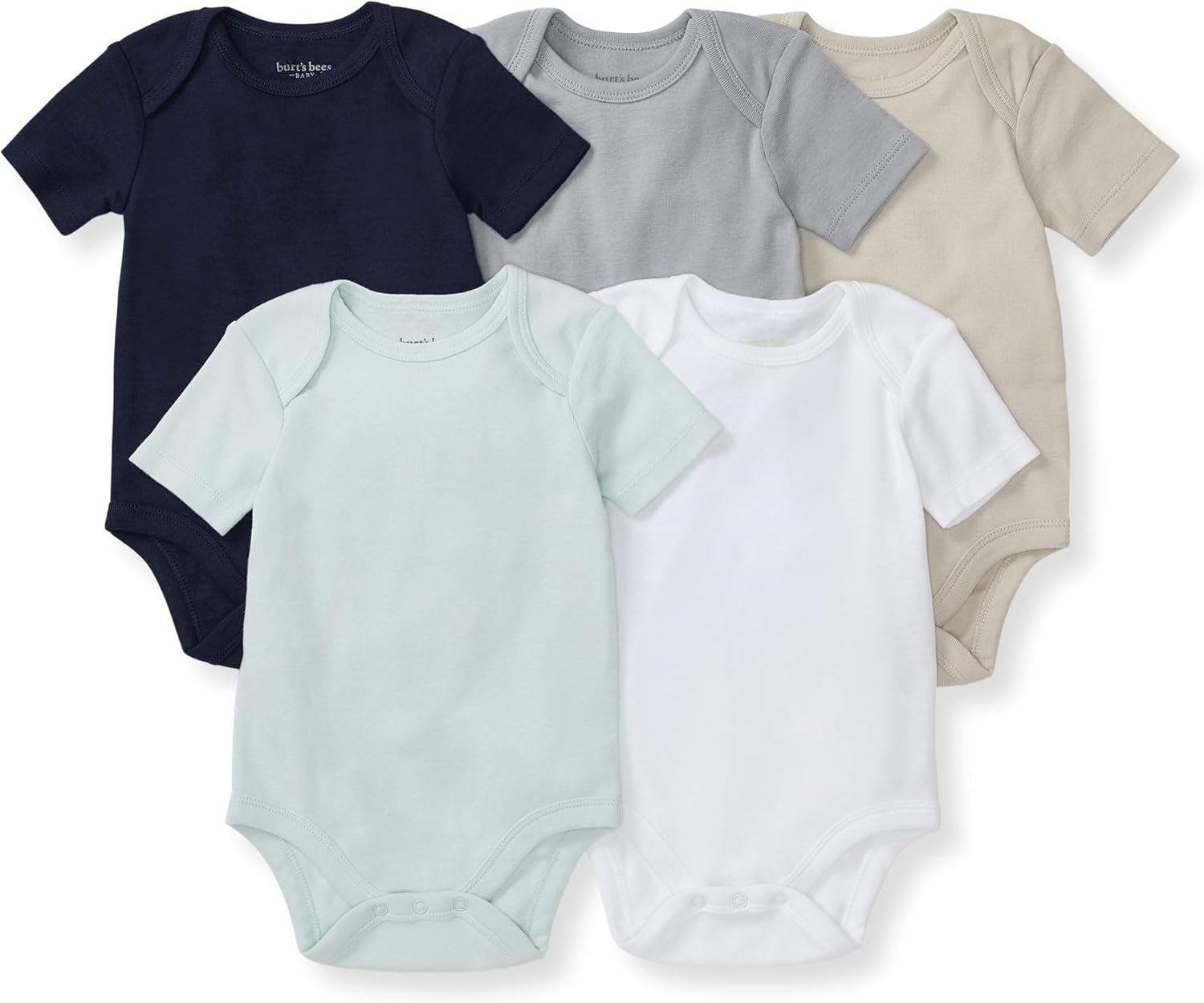Burt’s Bees Baby Bodysuits, Short Sleeve and Long Sleeve One-Pieces, 100% Organic Cotton