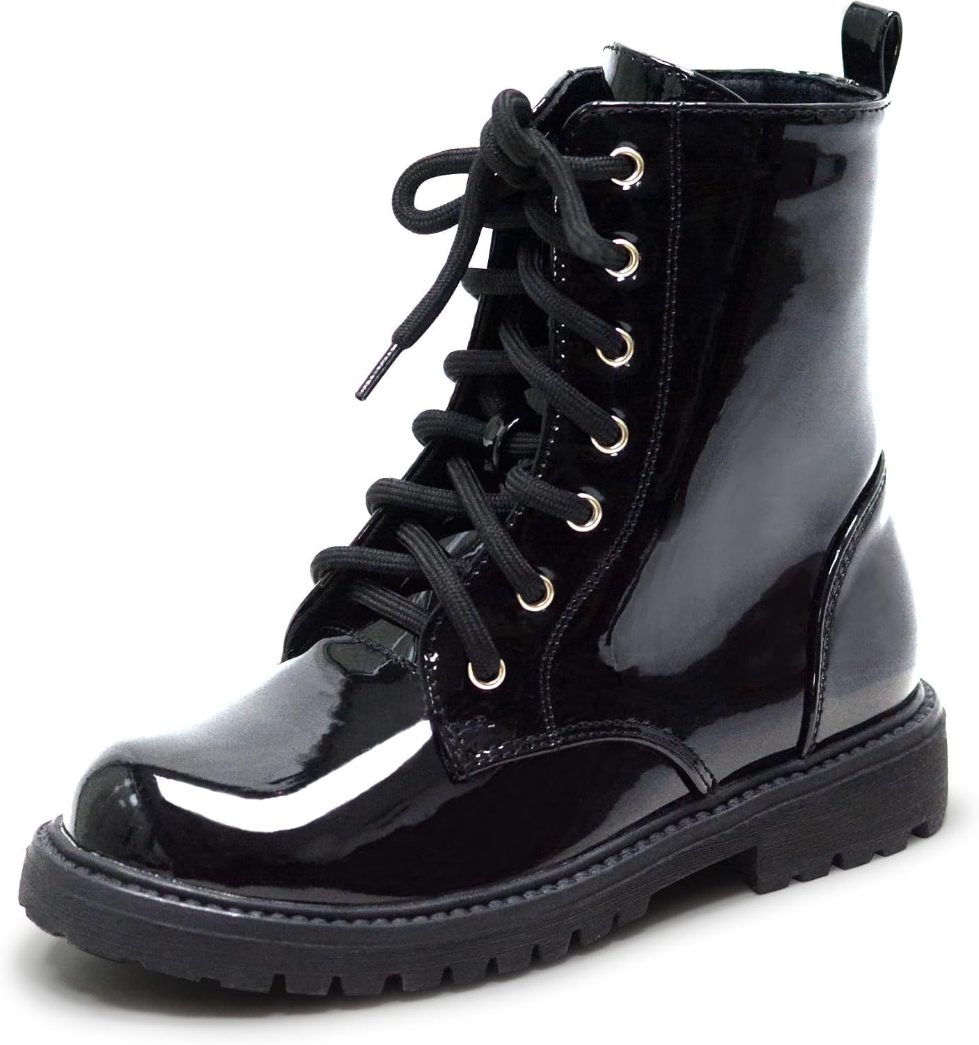 LseLom Girls Boys Side Zipper Combat Ankle Boots for Little Big Kid