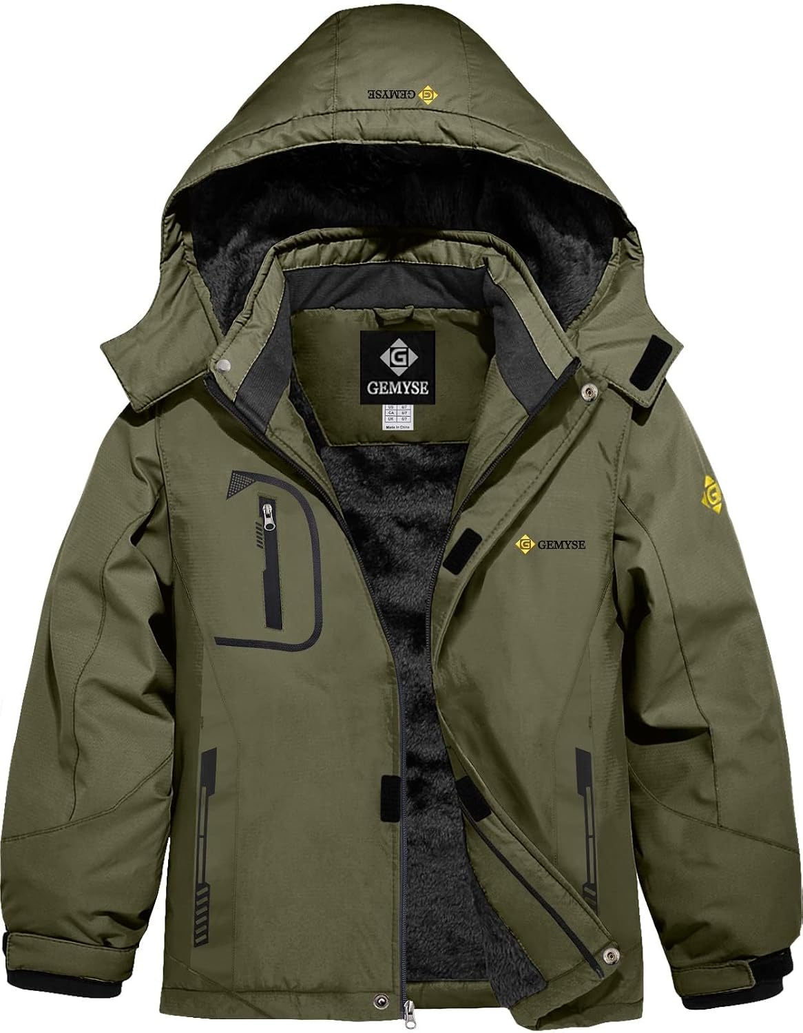 GEMYSE Boy’s Waterproof Ski Snow Jacket Windproof Winter Jacket with Hood