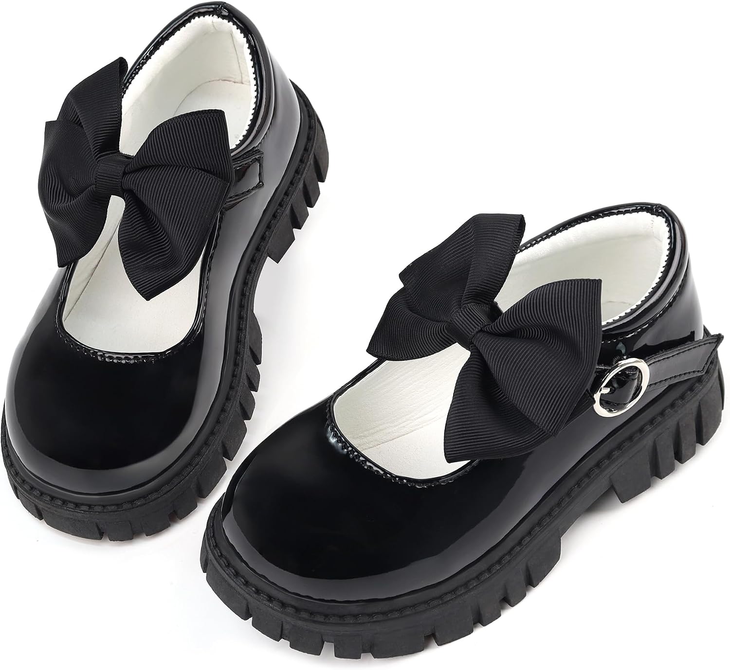 Toddler Girl Dress Shoes Bow Black Dress School Shoes Princess Mary Jane for Toddler/Little Girl