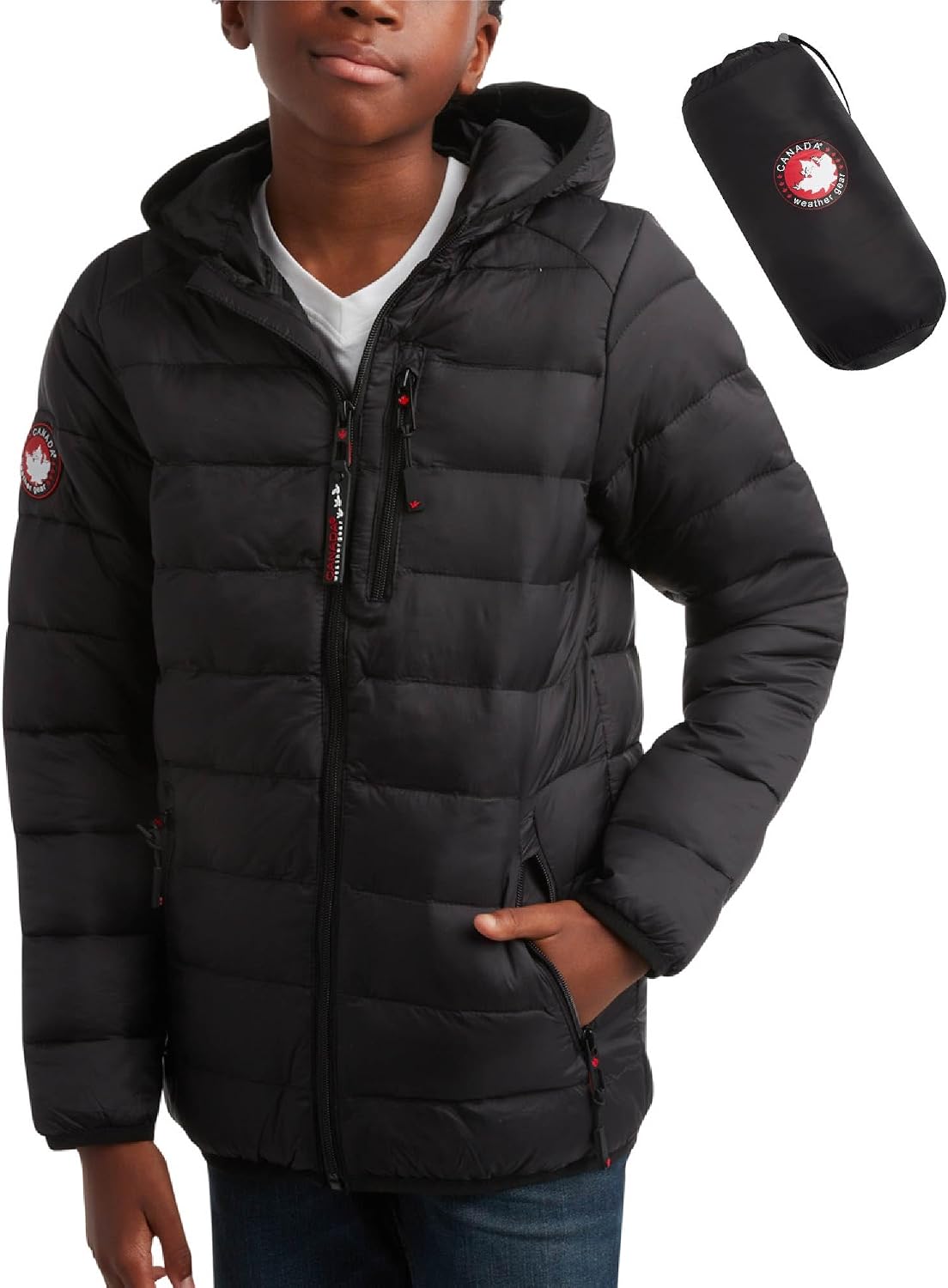 CANADA WEATHER GEAR Boys’ Puffer Jacket – Lightweight Packable Bubble Coat, Water Resistant Outerwear Jackets for Boys (8-20)