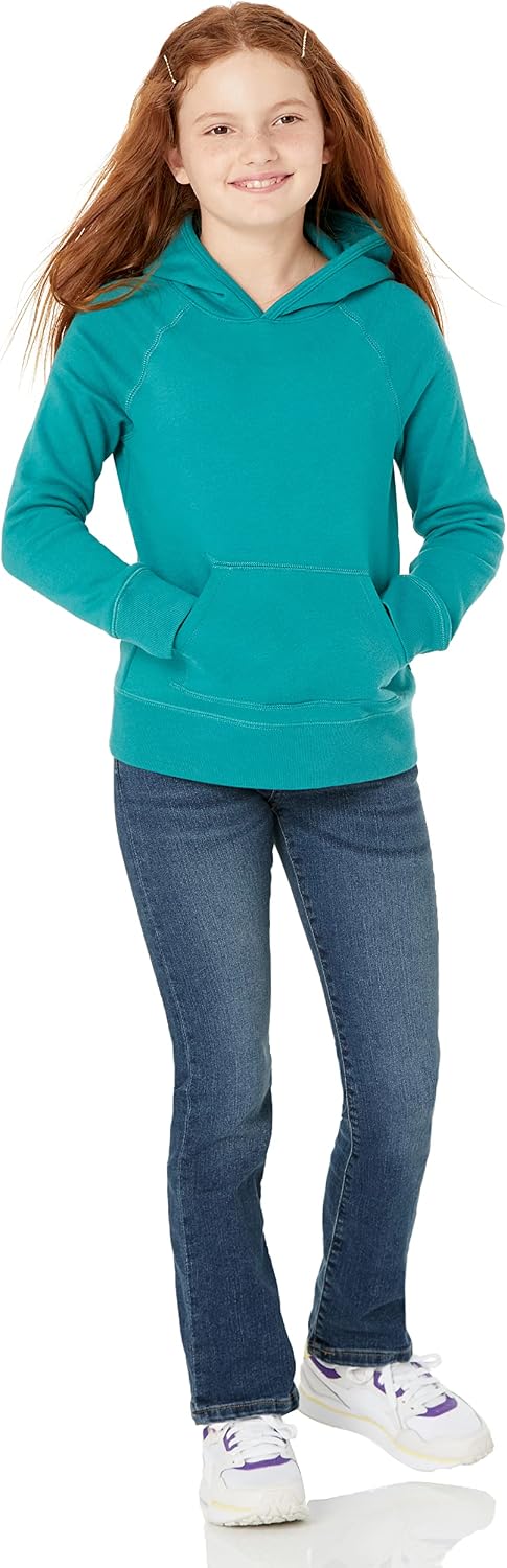 Amazon Essentials Girls and Toddlers’ Pullover Hoodie Sweatshirt, Soft Brushed Fleece