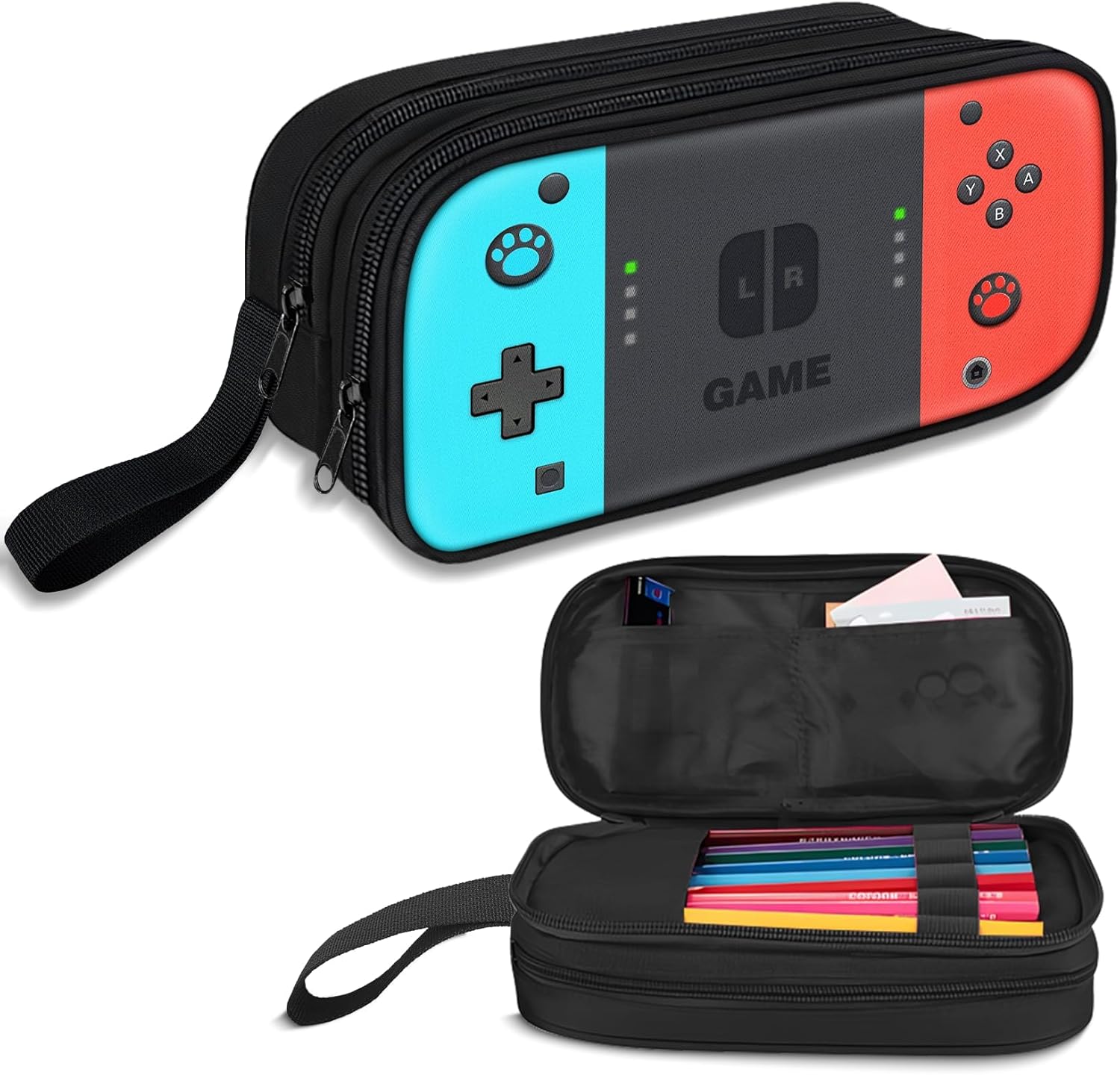 TILYTADLY Large Pencil Case for Boys – Boys Pencil Pouch with Zipper Compartments – Big Capacity Pen Box Gamer Pen Bag Organizer for Kids Teens School