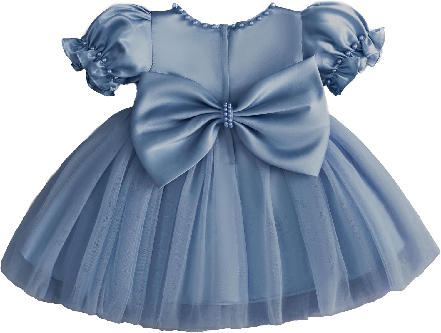 Toddler Baby Flower Girls Dress Wedding Guest Satin Birthday Party Formal Pageant Tulle Dress for Baby Girl