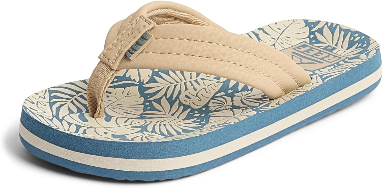 REEF Boys Kids Ahi Beach Flip Flop, Soft Cushion Footbed, Water Friendly