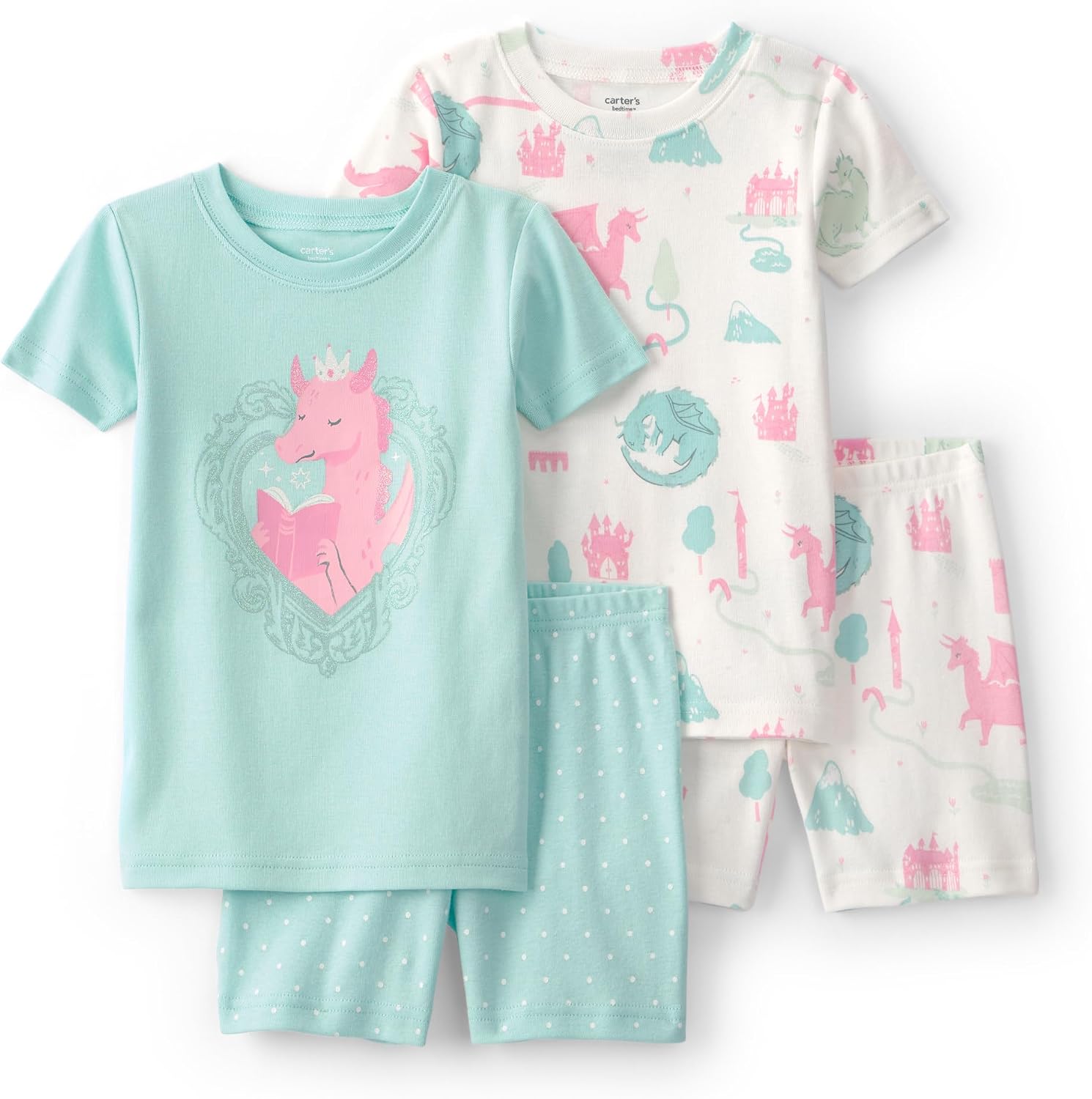 Carter’s Girls’ 4-piece Tight Fit Cotton Pajama Set