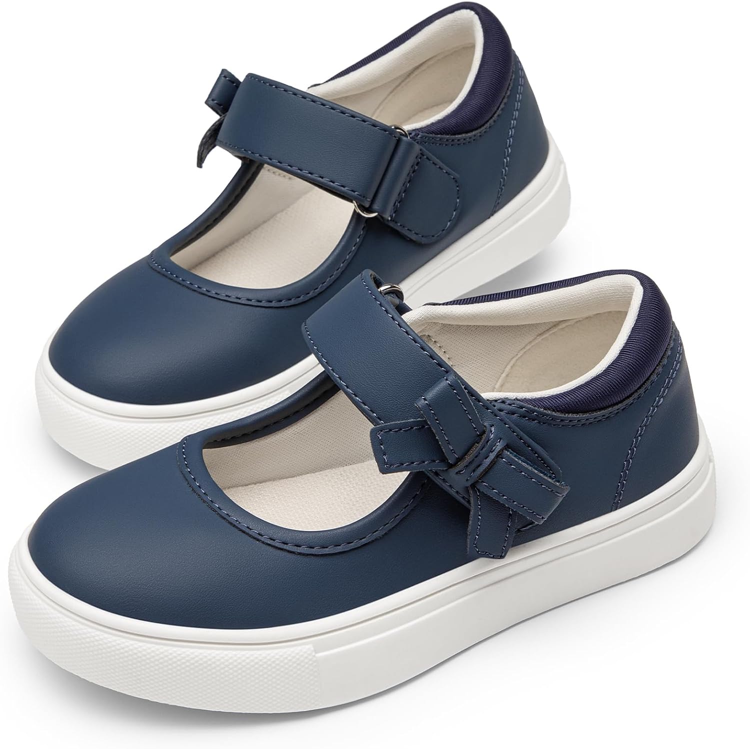 Rihero Girls Mary Jane Shoes School Uniform Dress Shoes Casual Walking Flat Sneakers for Toddler/Little Kid/Big Kid