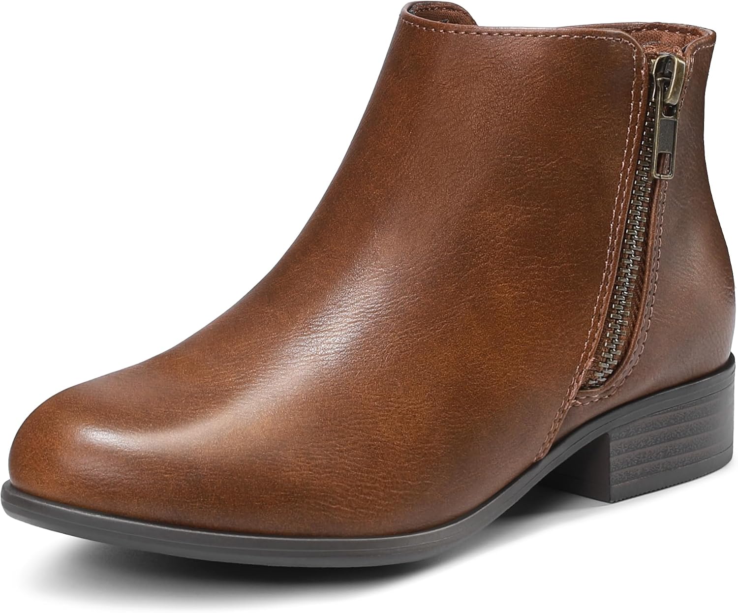 Girls Ankle Boots with Side Zipper Comfort Casual Shoes with Soft Sole for Toddler Little Big Kids