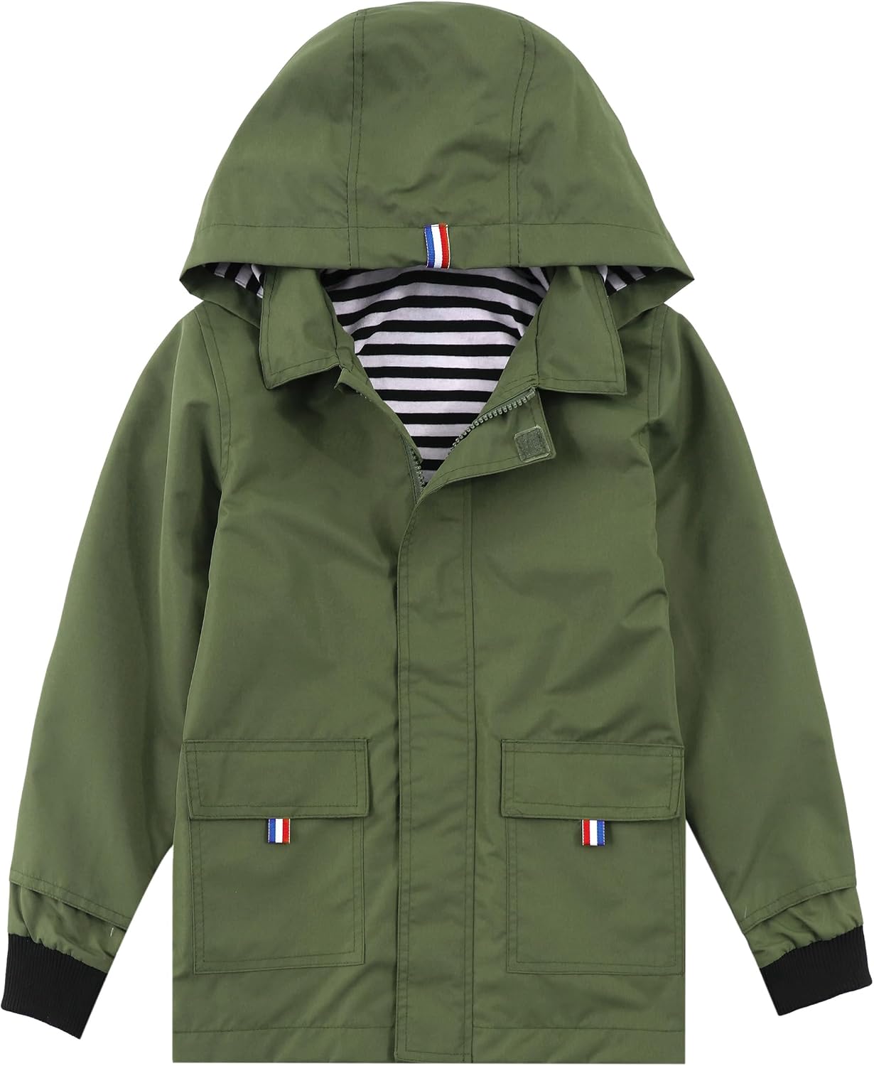 Hiheart Boys Girls Waterproof Hooded Jackets Cotton Lined Rain Jackets
