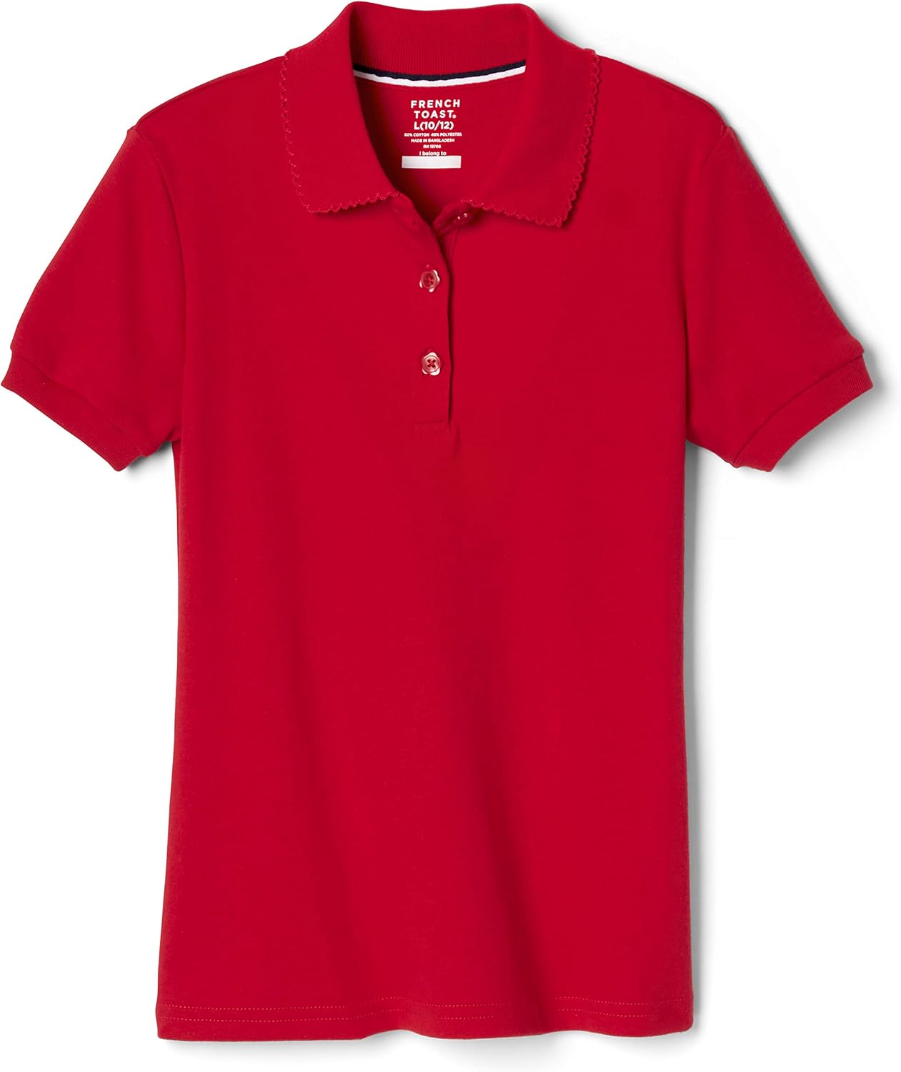 French Toast Girls’ Short Sleeve Picot Collar Polo School Uniform Shirt (Standard and Plus)
