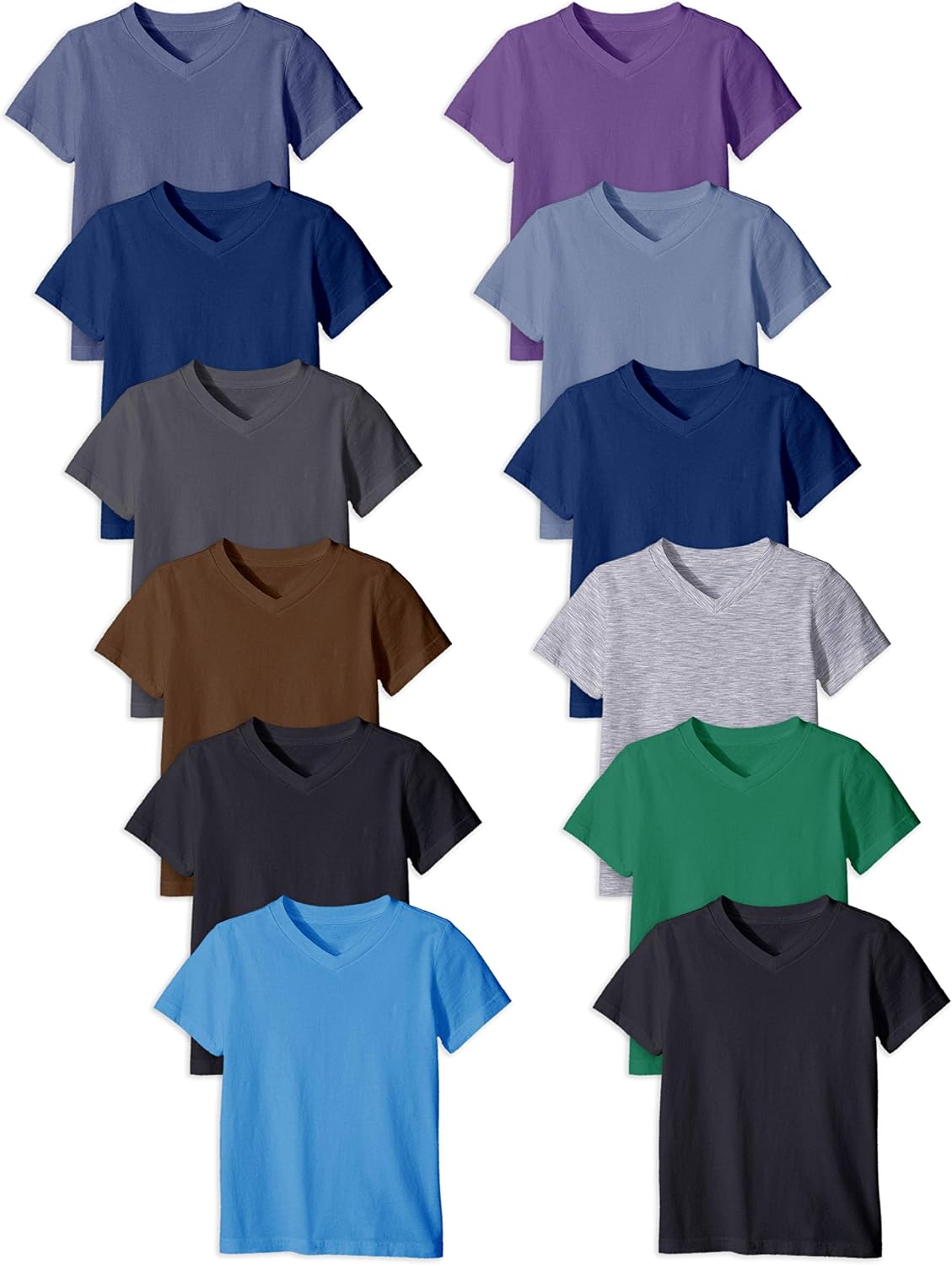 Andrew Scott Boys’ V Neck T Shirt | Cotton Color Undershirts | 100% Cotton Tees in Multi Packs