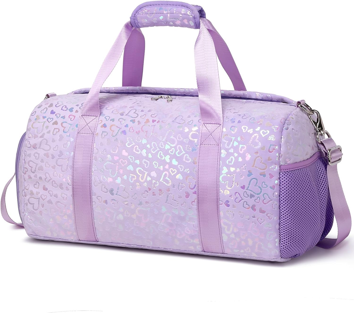 Duffel Bag for Girls Fluffy Ballet Dance Bag for Girls Sports Gym Bag Water Resistant Travel Duffle Bags with Shoes Compartment