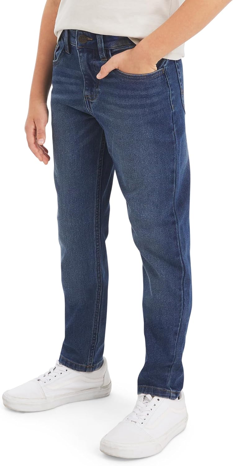 Lee Boys’ 5 Pocket Straight Fit Stretch Waist Denim Jeans