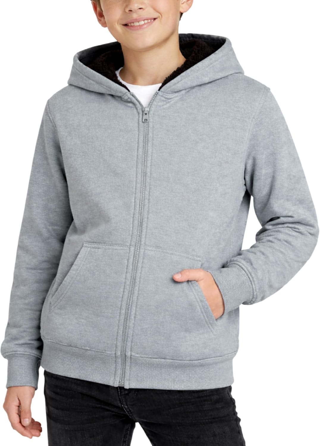 Coney Island Boys Hoodies – Cozy Soft Fleece Sherpa Lined Zip Up Hoodie Sweatshirt for Boys – Size Up for Ideal Fit