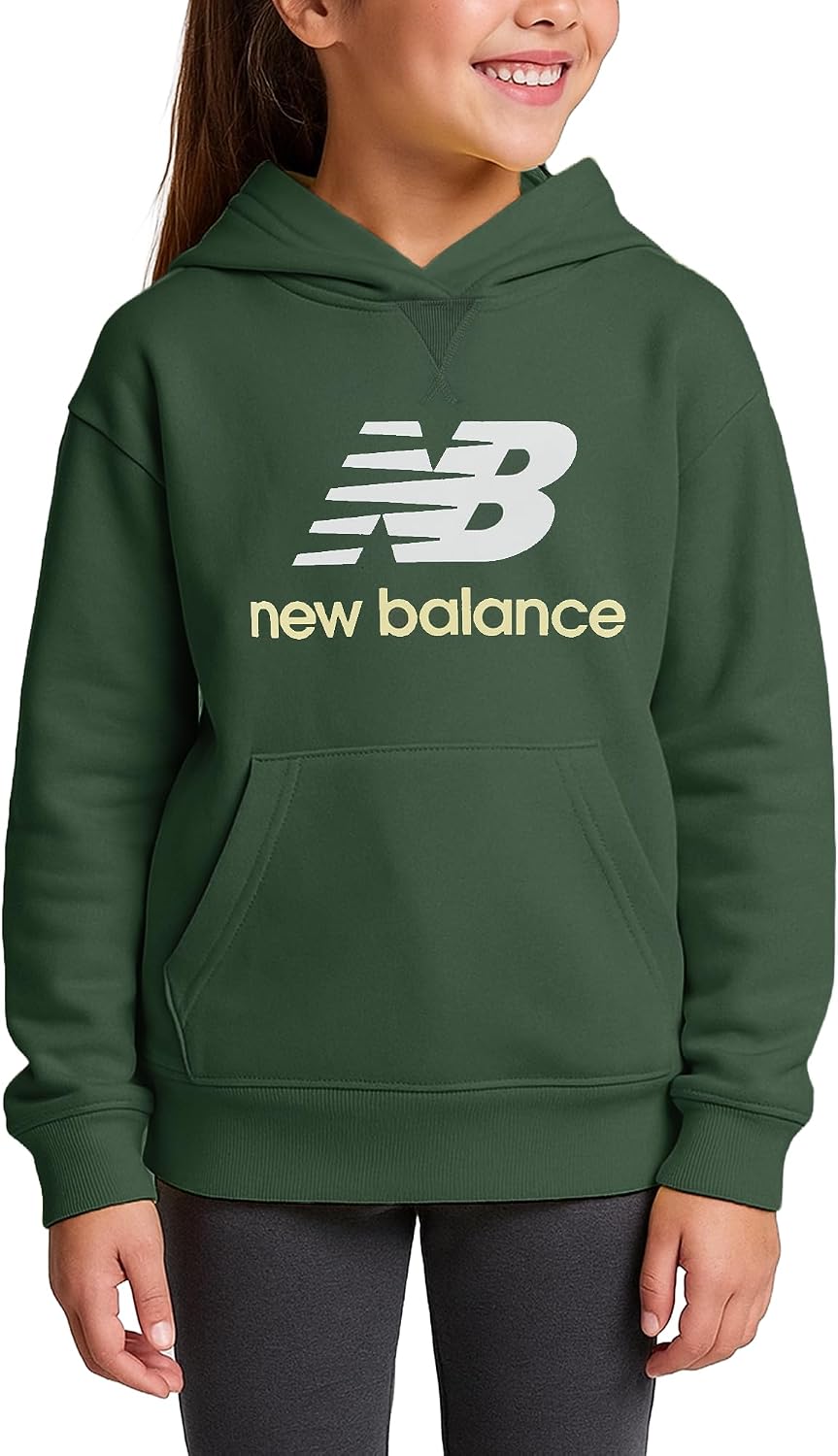 New Balance Active Girls Sweatshirt – Breathable Athletic Fleece Pullover Hoodies for Girls with Pockets (Sizes: 7-16)