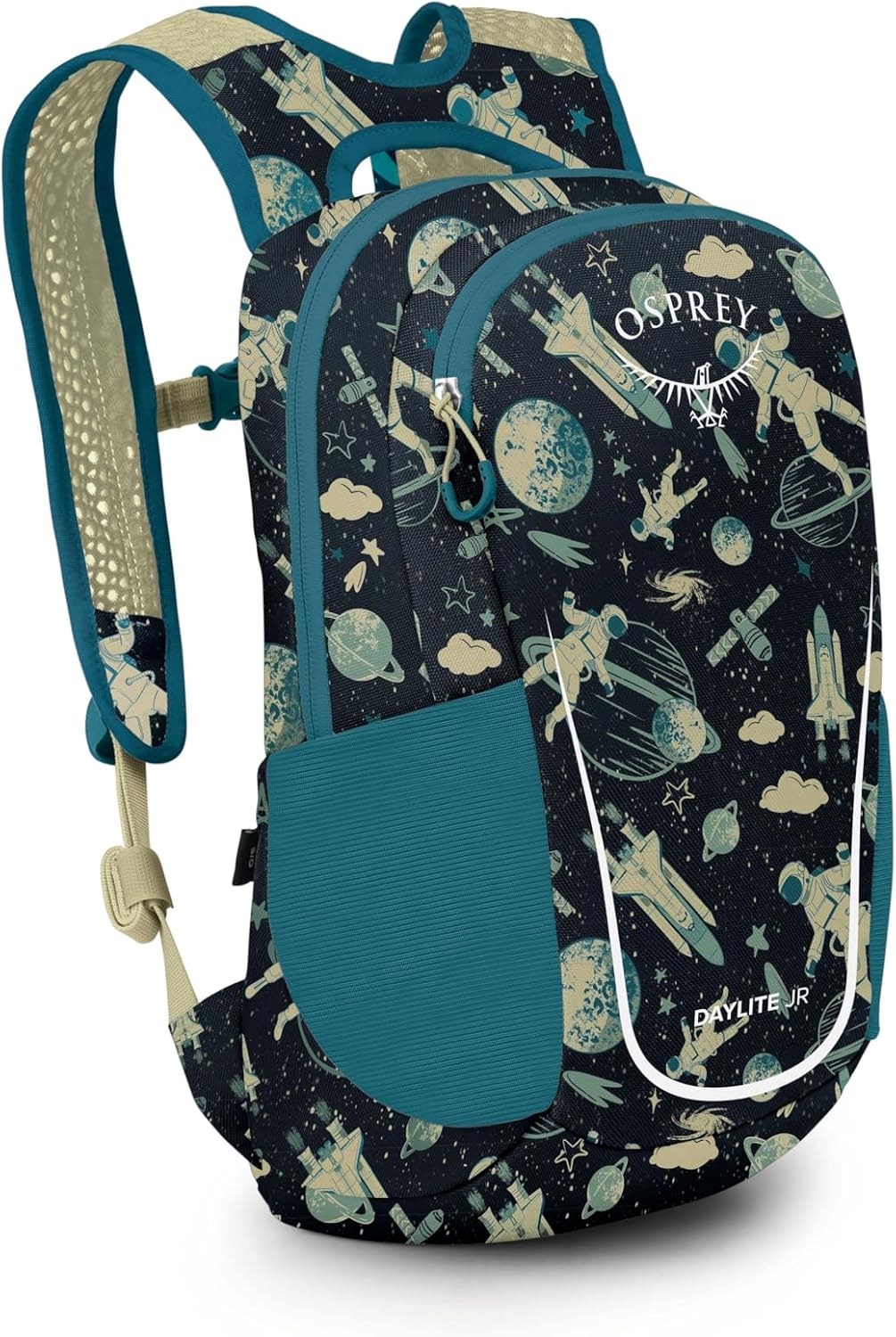 Osprey Daylite Jr. Kids’ Commuter Backpack, Space Travel Print/Antique Blue