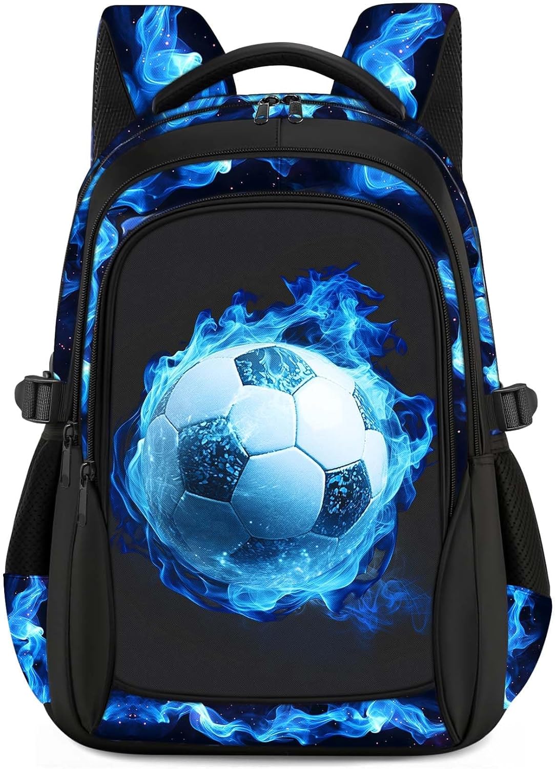 Kids Backpack for Boys – Soccer Boys Backpacks for Kids Teens Elementary Middle School, 17″ Large Capacity Students Bookbag, Perfect for Travel and School