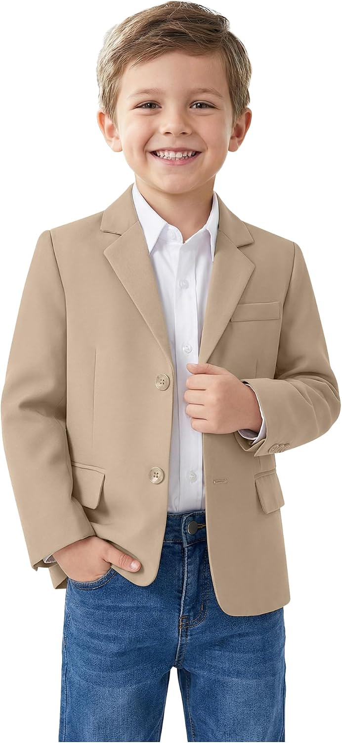 Boys Formal Suit Jacket Slim Fit 2 Button Kids Wedding Tuxedo Blazer Ring Bearer Outfit Sport Coat for Boy