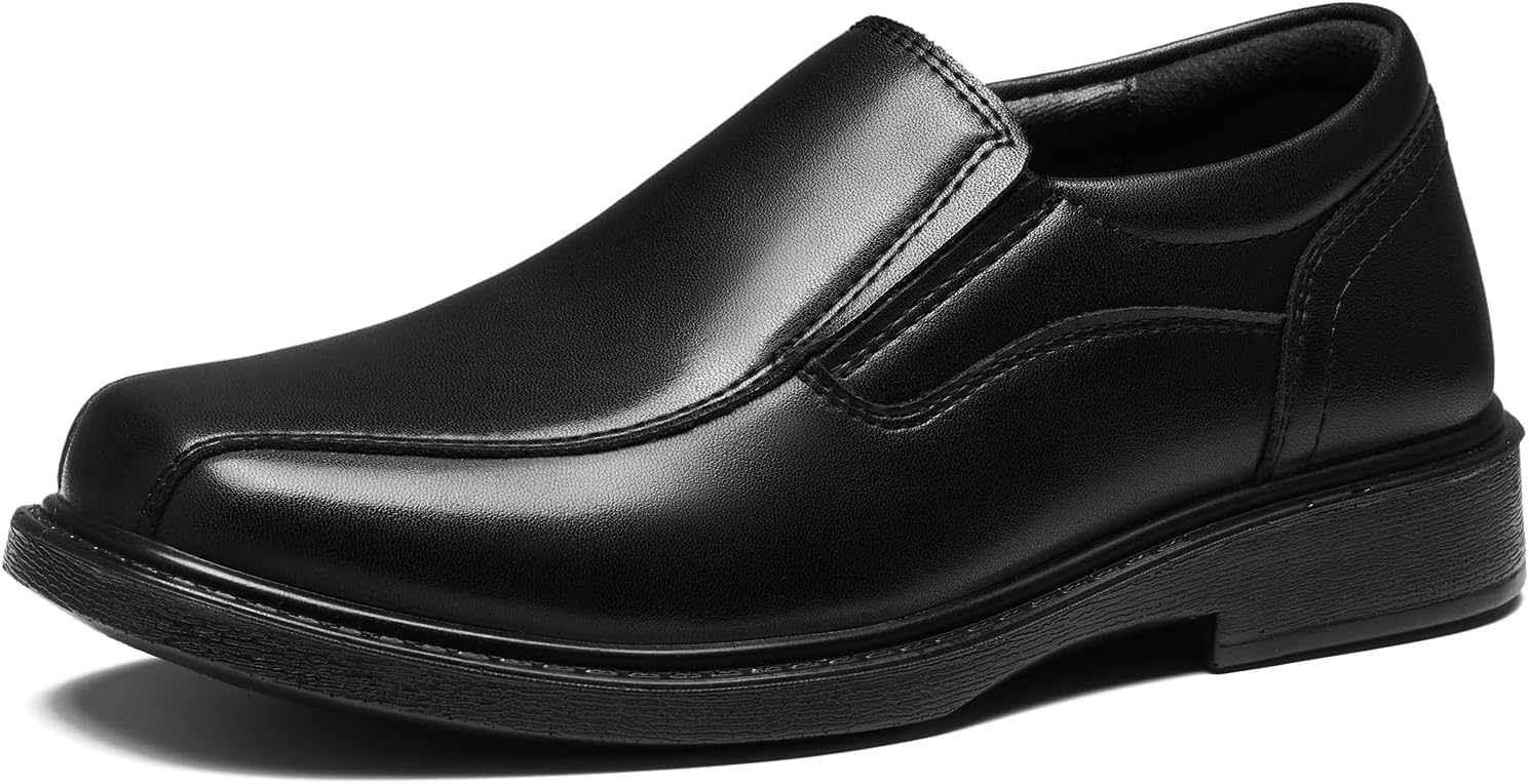 GINNI Boys Dress Shoes Slip On Loafers Casual Square Toe Church Wedding School Uniform Shoes for Toddler/Little Kid/Big Kid