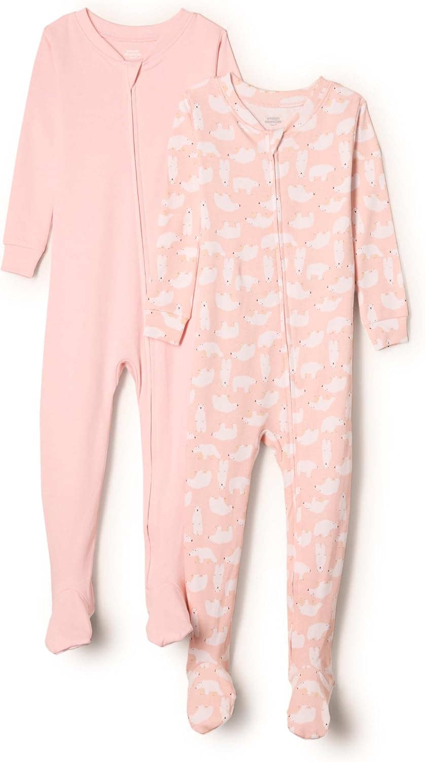 Amazon Essentials x Sofia Grainge Unisex Toddlers and Babies’ Snug-Fit Cotton Footed Pajamas