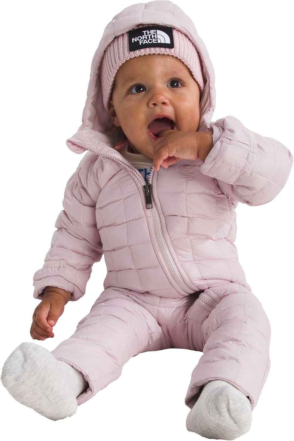 THE NORTH FACE Baby Thermoball One-piece | Recycled Synthetic Insulated Snowsuit With Hood & Mittens, Microfleece Lining