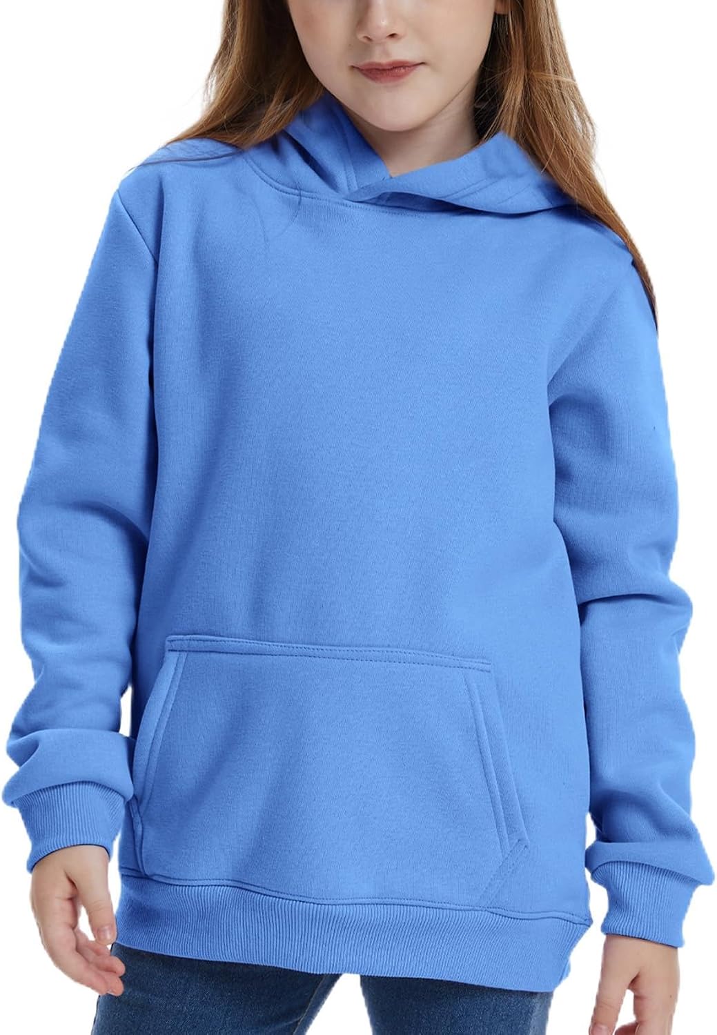 Flygo Unisex Boys Girls Sherpa Hoodie Fleece Lined Hooded Sweatshirt Pullover Sweater Kids Fall Winter Hoodies 5-11Years