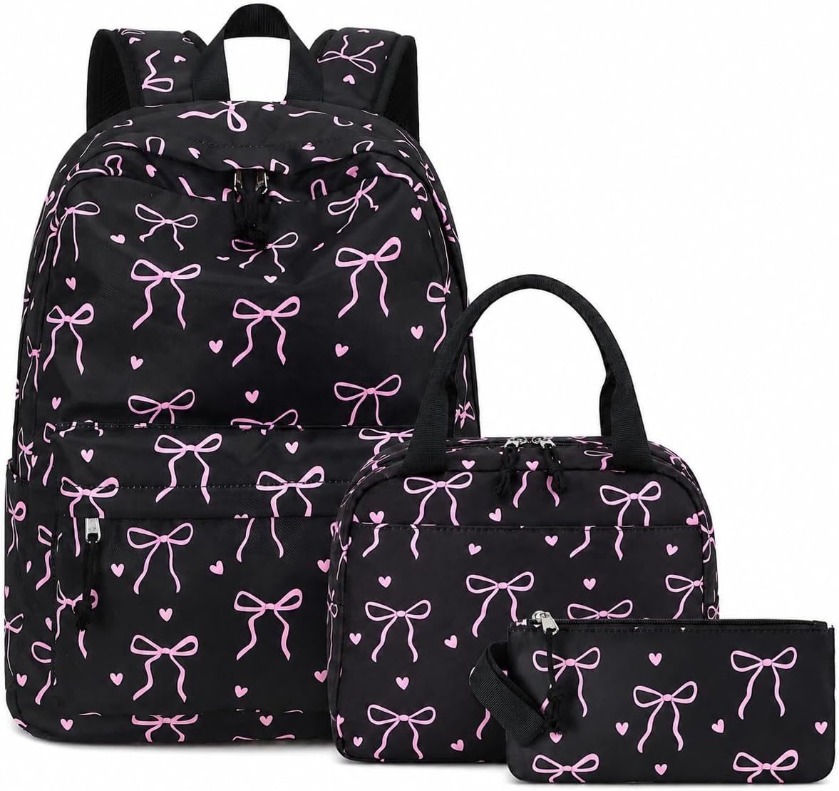 LOIDOU Backpack for Teen Girls Bookbags School Backpack with Lunch Box and Pencil Case 3 in 1 School Bags Set
