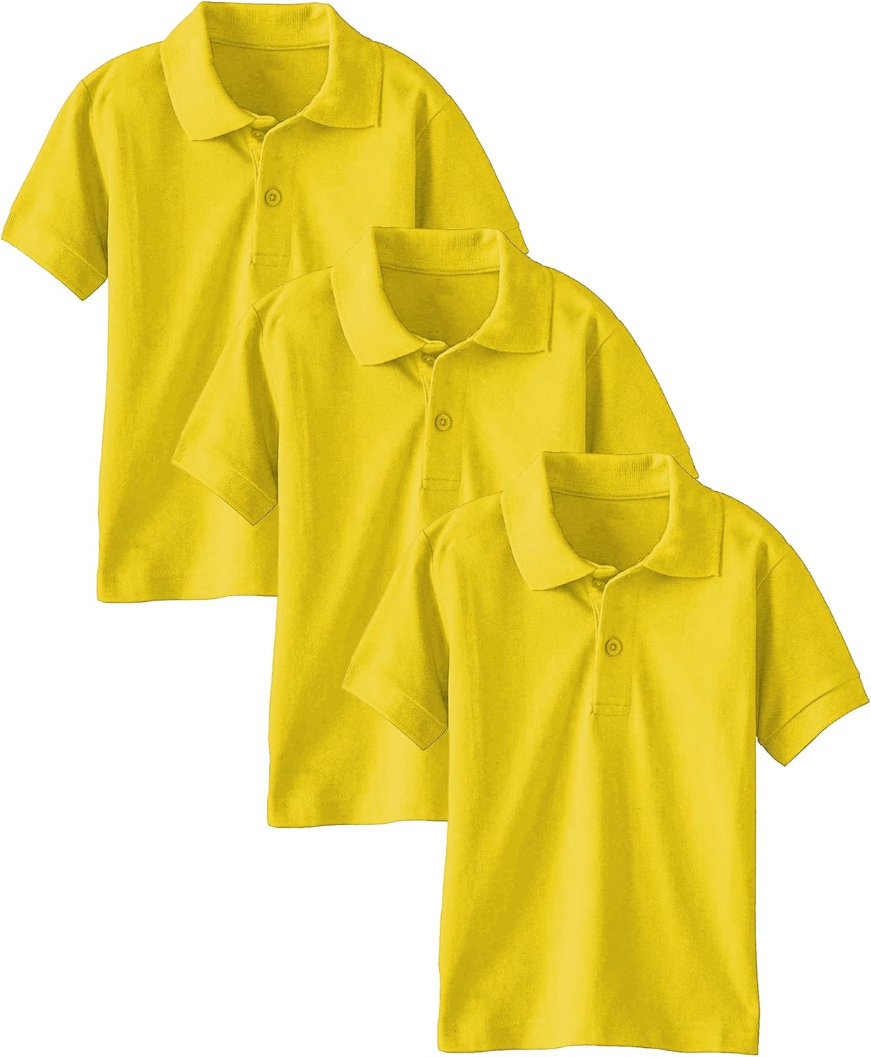 Andrew Scott Boys 100% Cotton Pique Polo Shirts | School Camp Uniform Short Sleeve Shirts | Multi-Packs & Colors