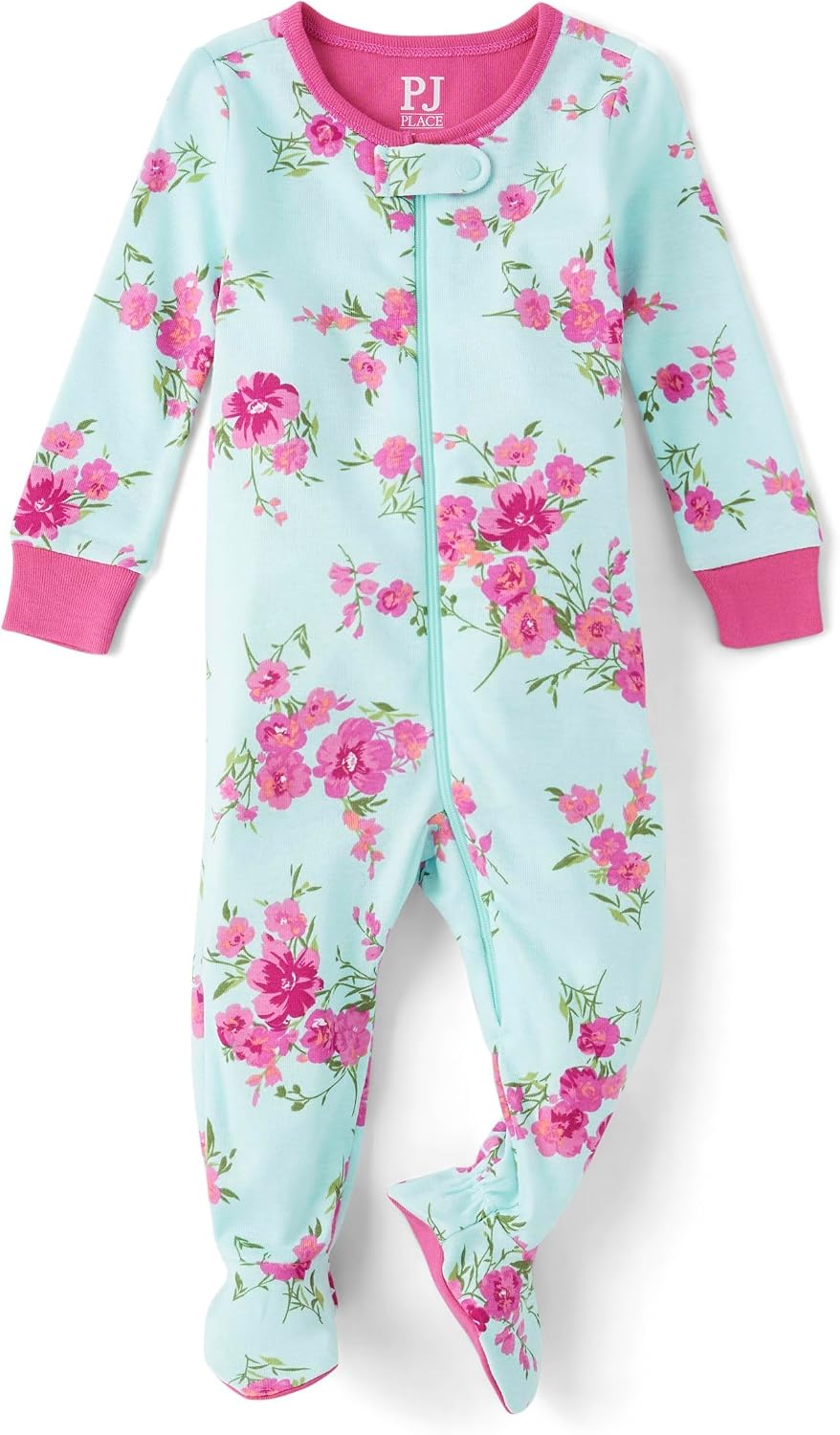 The Children’s Place baby-girls And Toddler Snug Fit 100% Cotton Zip-front One Piece Footed Pajama
