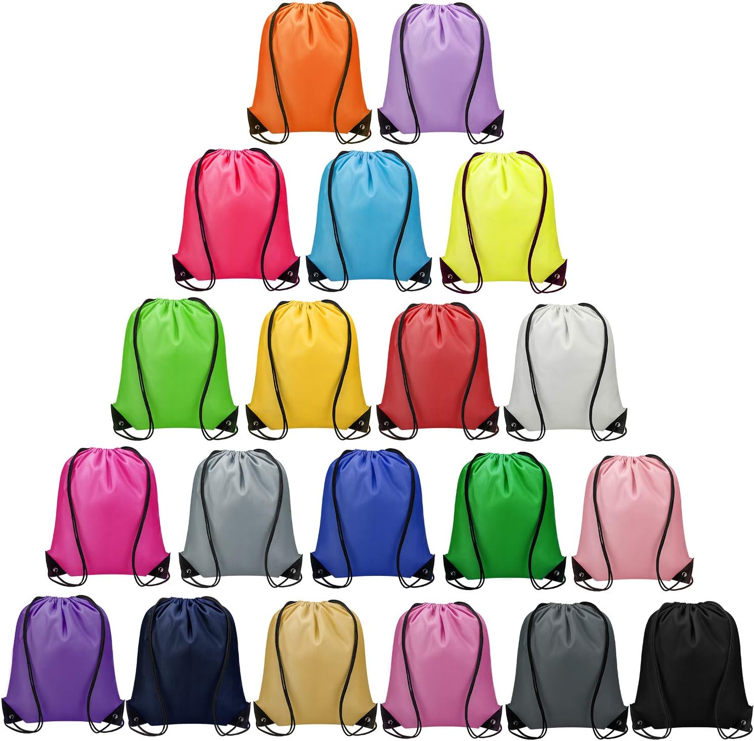 Vorspack 20 Pcs Drawstring Bags Bulk – Drawstring Backpack Draw String Back Bag for Gift, DIY, Party, Gym, Trip – 20 Colors