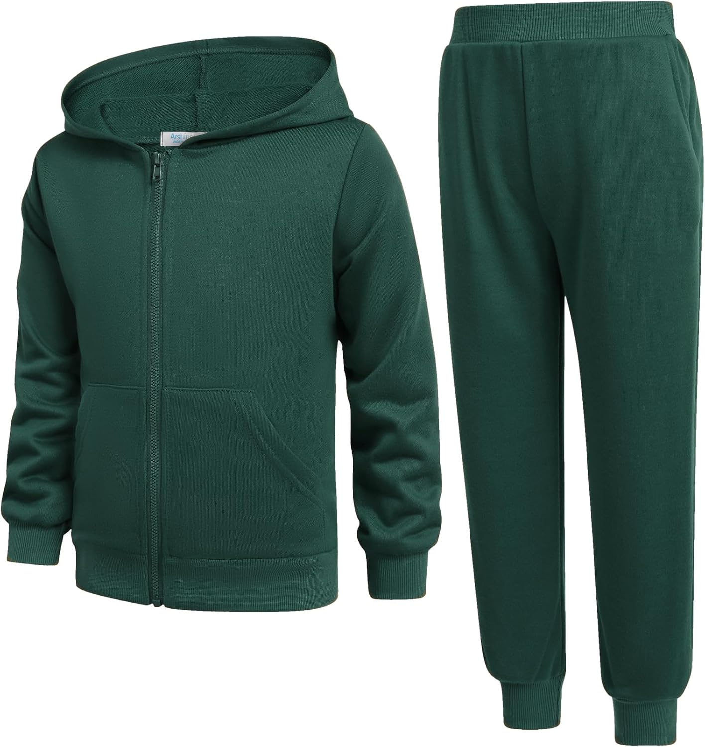 Arshiner Boys’ 2 Piece Athletic Tracksuit Jogging Sets Outfit Sweatsuit Zip Up Hoodie and Active Pants for Kids 5-14 Years