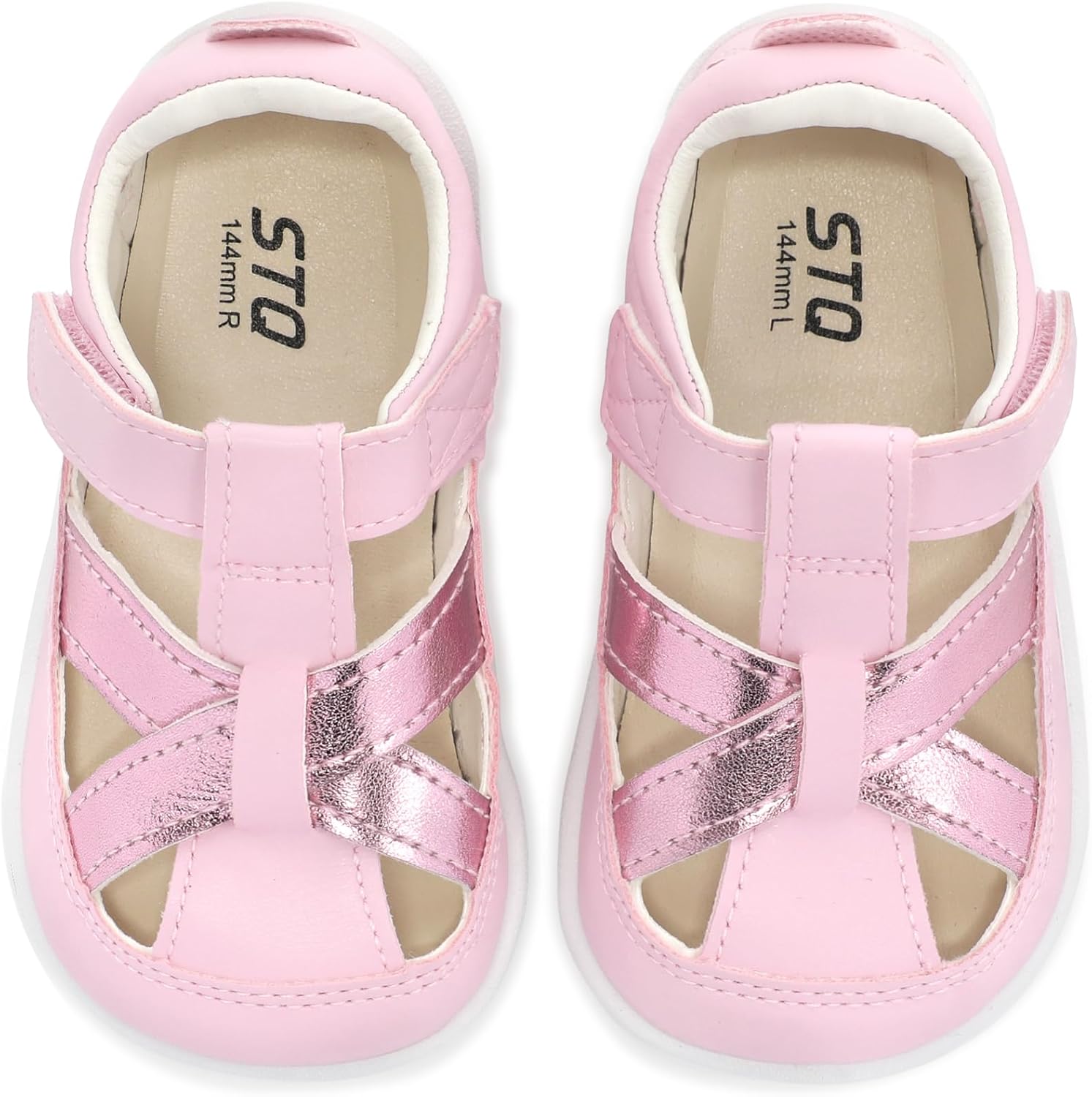 STQ Toddler Boy Girl Sandals Wide Toe Box Mary Jane Dress Shoes for Party School Uniform Summer Flower Girls Shoes