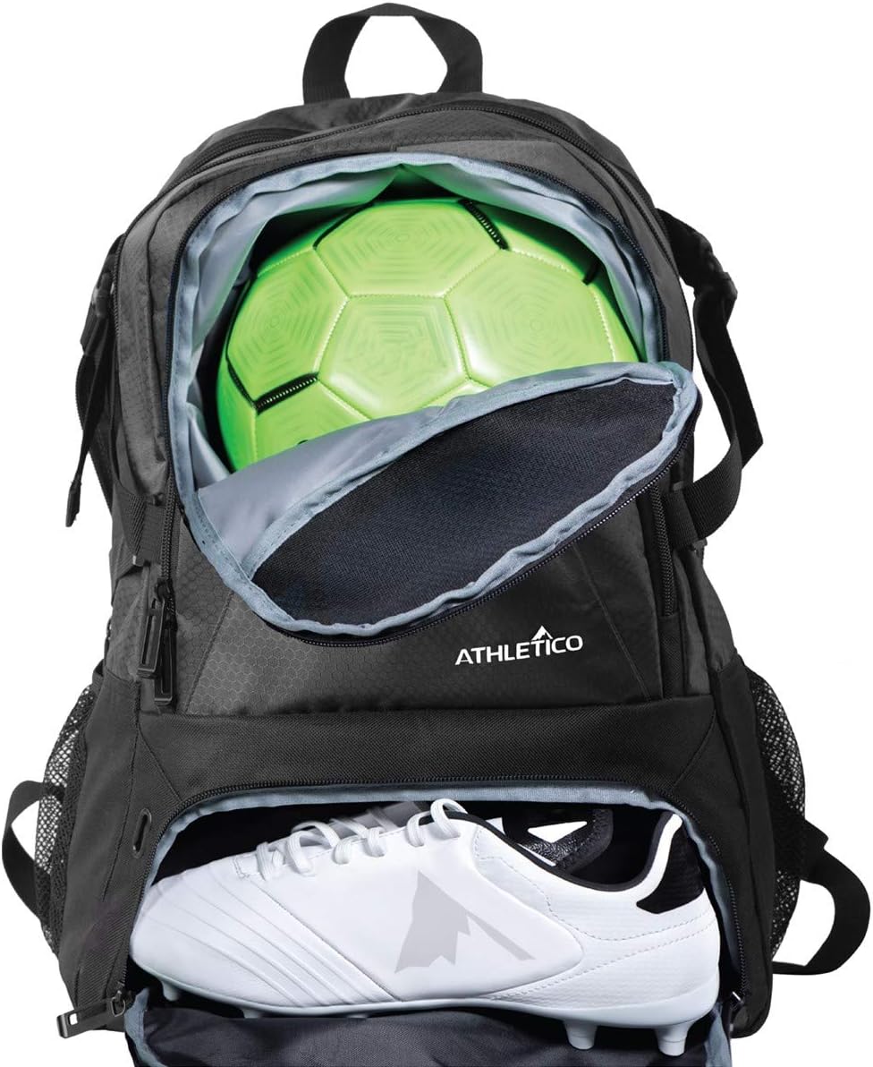 Athletico National Soccer Bag – Backpack for Soccer, Basketball & Football Includes Separate Cleat and Ball Holder