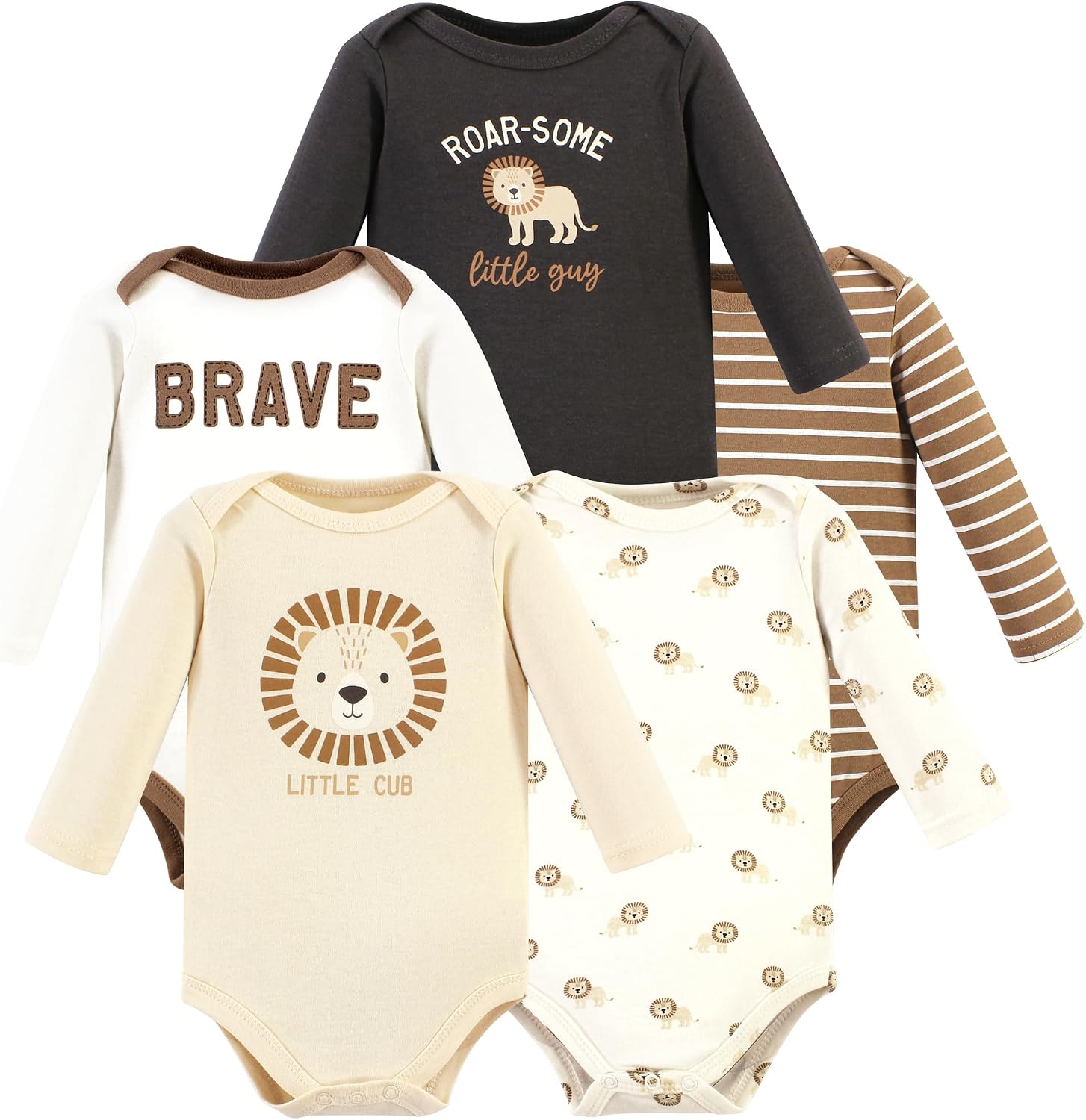 Hudson Baby baby-boys Cotton Long-sleeve Bodysuits 5-pack