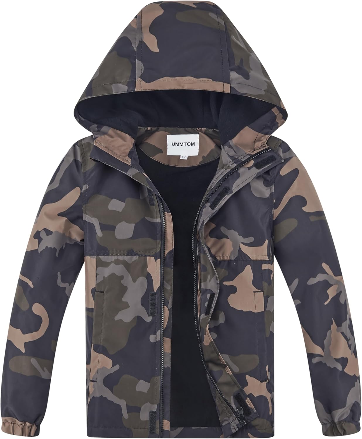 Boys Rain Jackets Lightweight Waterproof Hooded fleece Raincoats Windbreakers for Kids
