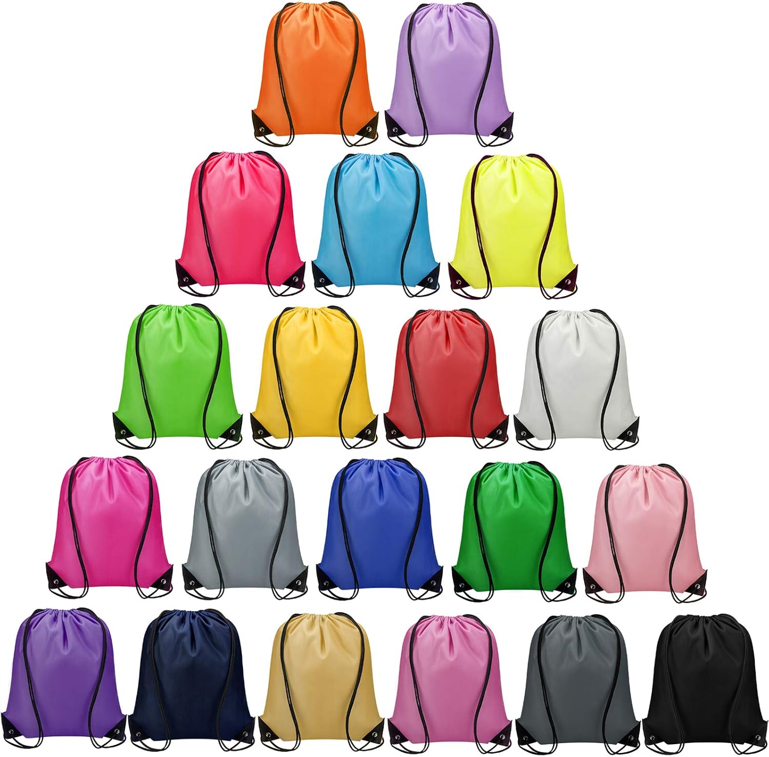 Vorspack 100 Pcs Drawstring Bags Bulk – Lightweight Drawstring Backpack, Cinch Bag for Party Sport Gym Trip Gift – 20 Colors