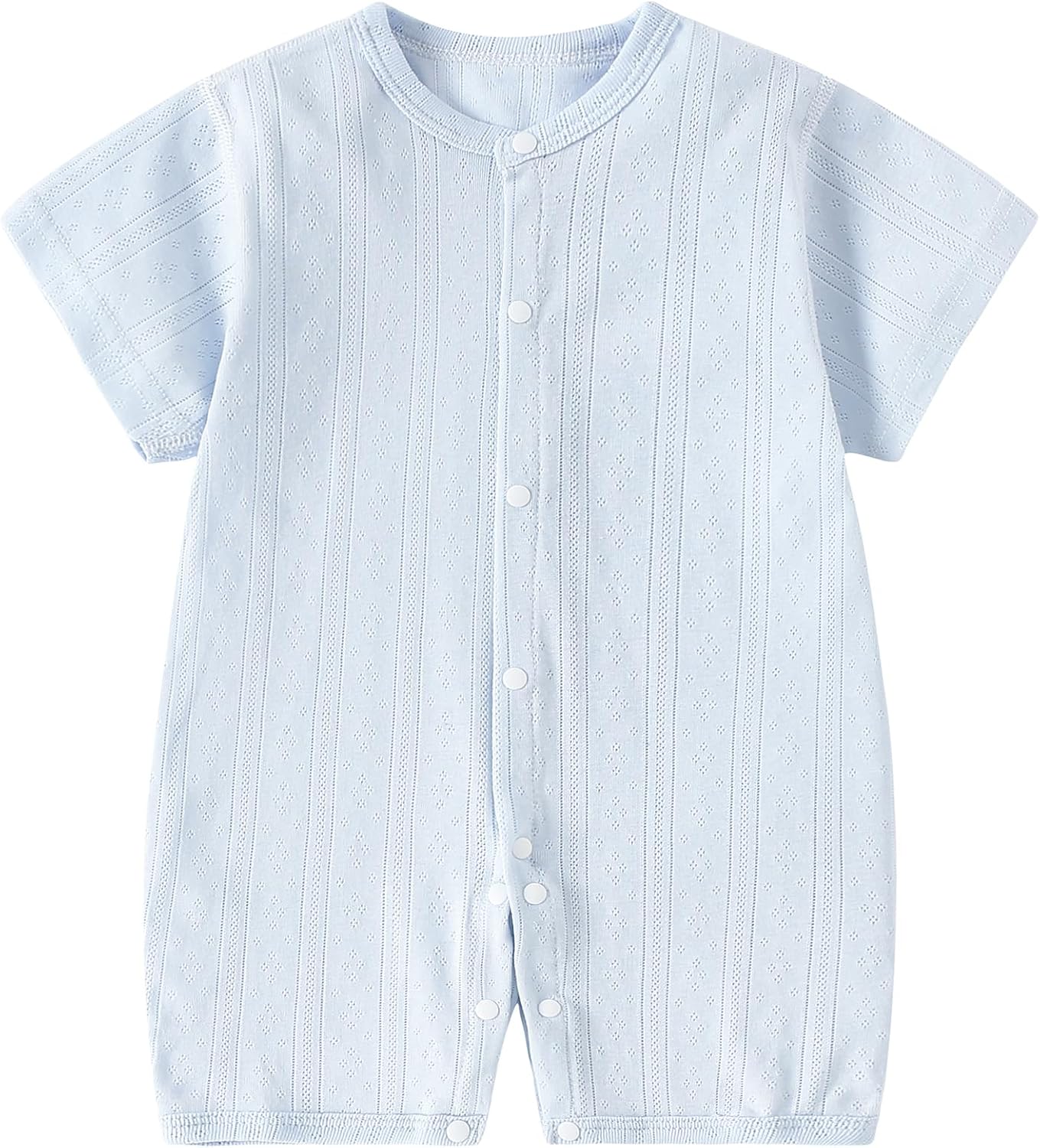 AMIYAN Unisex Baby Cotton Romper Boys Short Sleeve One-Piece Jumpsuit Infant Snap Up Bodysuits Summer Outfits 0-24M