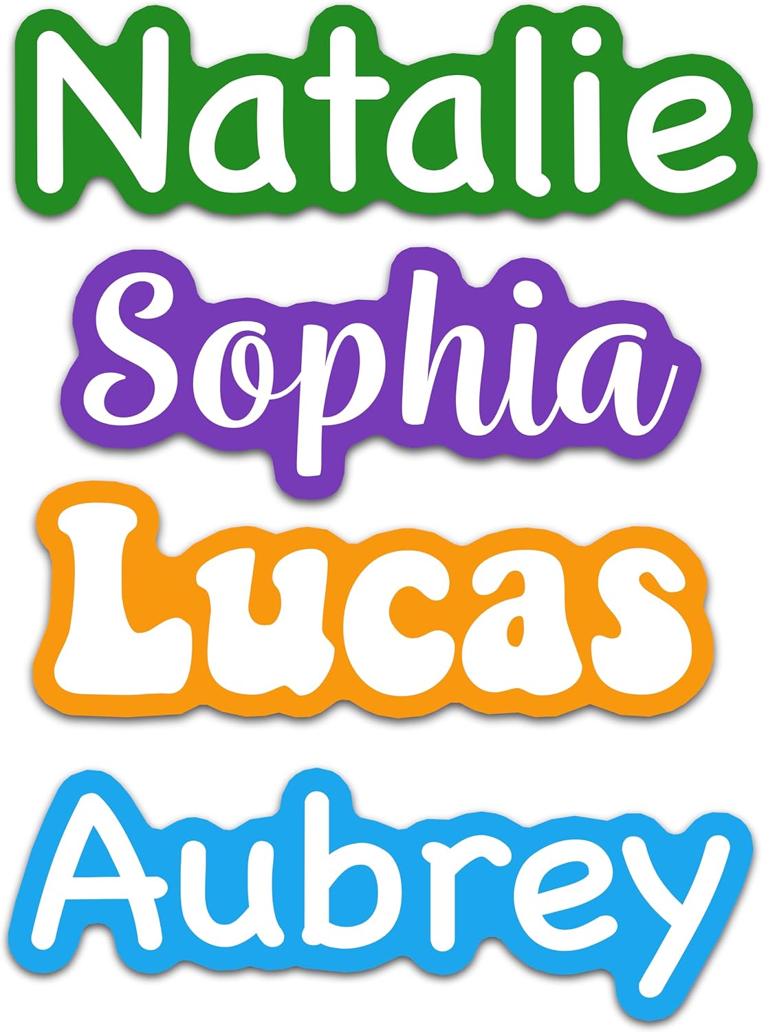 Personalized Name Labels for Kids – Custom Waterproof Vinyl Name Stickers for Water Bottles, Tumblers, Cups, Bottles, Computers, Daycare, School and Camp (6 Labels)
