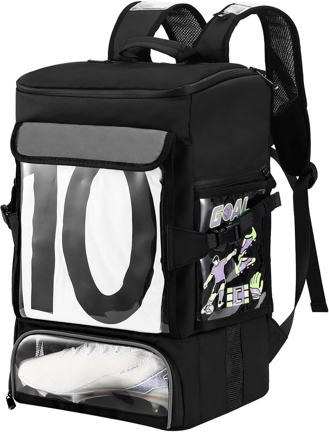 Soccer Backpack, Soccer Bags for Boys All-in-One Design with Separate Cleat, Jersey, Ball, and Laptop Compartments, Gifts for Boys