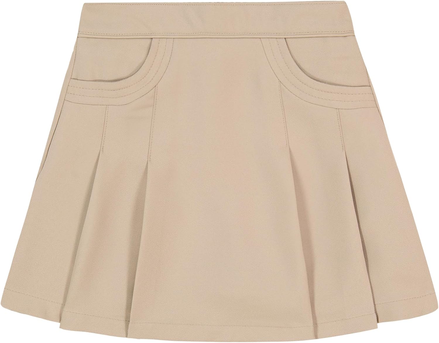 Nautica Girls’ School Uniform Pleated Pull-on Scooter Skirt with Undershorts, Knit Waistband & Functional Pockets