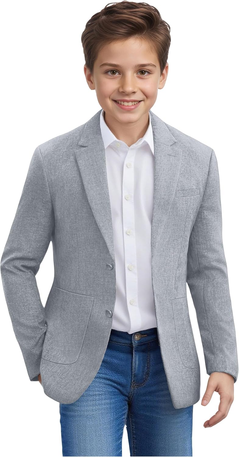 Boys Blazer Lightweight Sport Coat Formal Wedding Kids Jacket for Boy Summer Casual Jacket